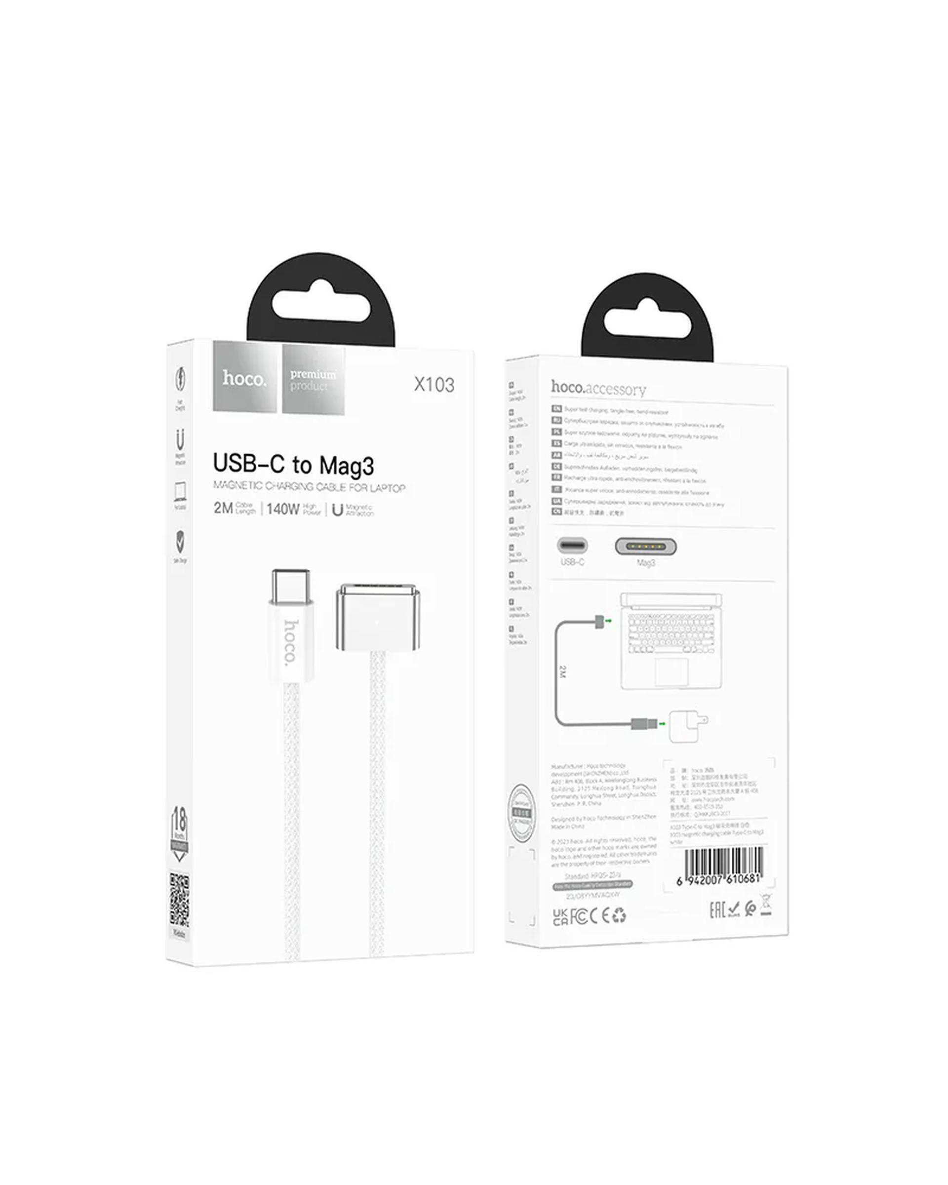 کابل Type-c به MAG سفید هوکو HOCO مدل X103