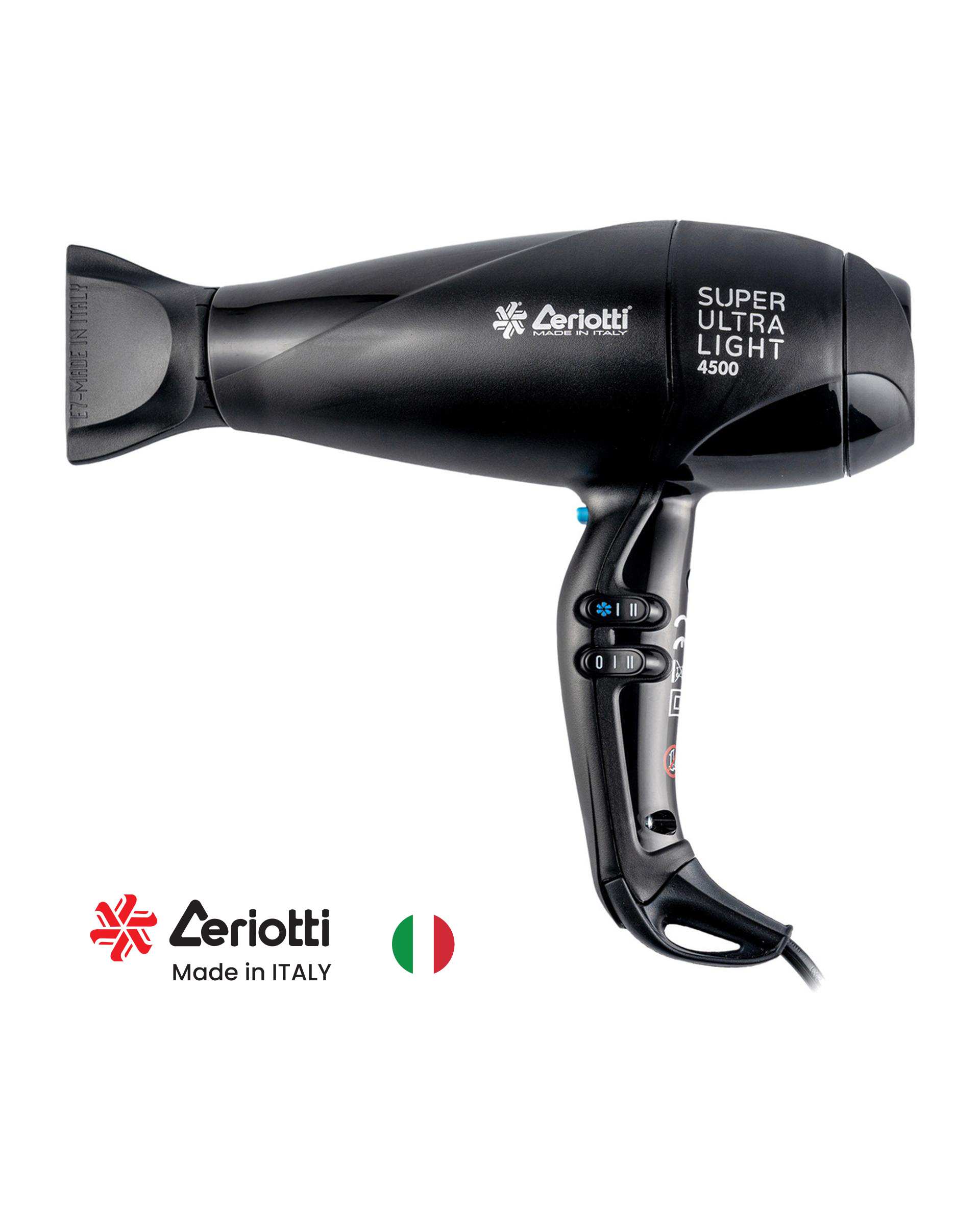 سشوار 2500 وات مشکی سریوتی Ceriotti مدل Super Ultra Light