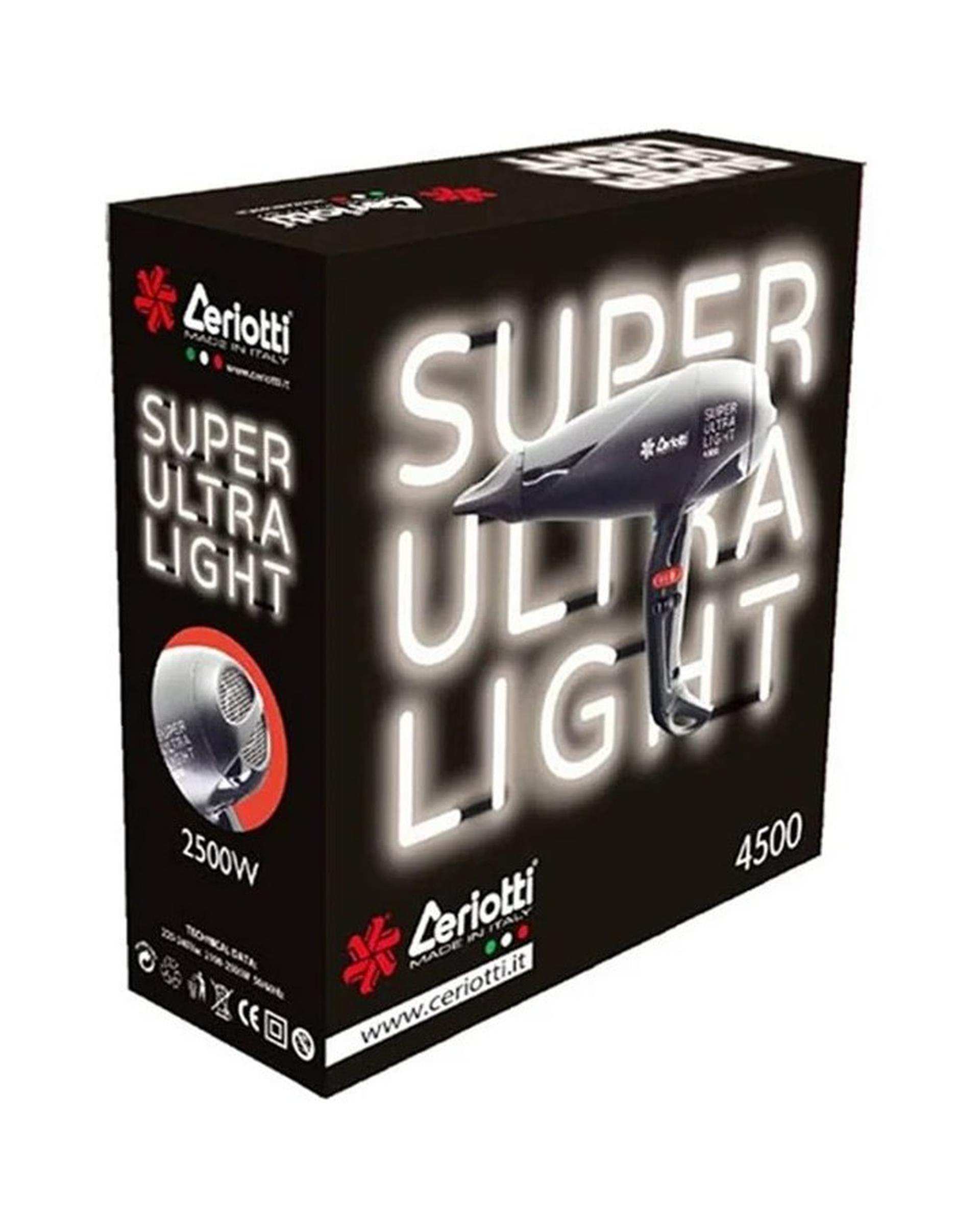 سشوار 2500 وات مشکی سریوتی Ceriotti مدل Super Ultra Light