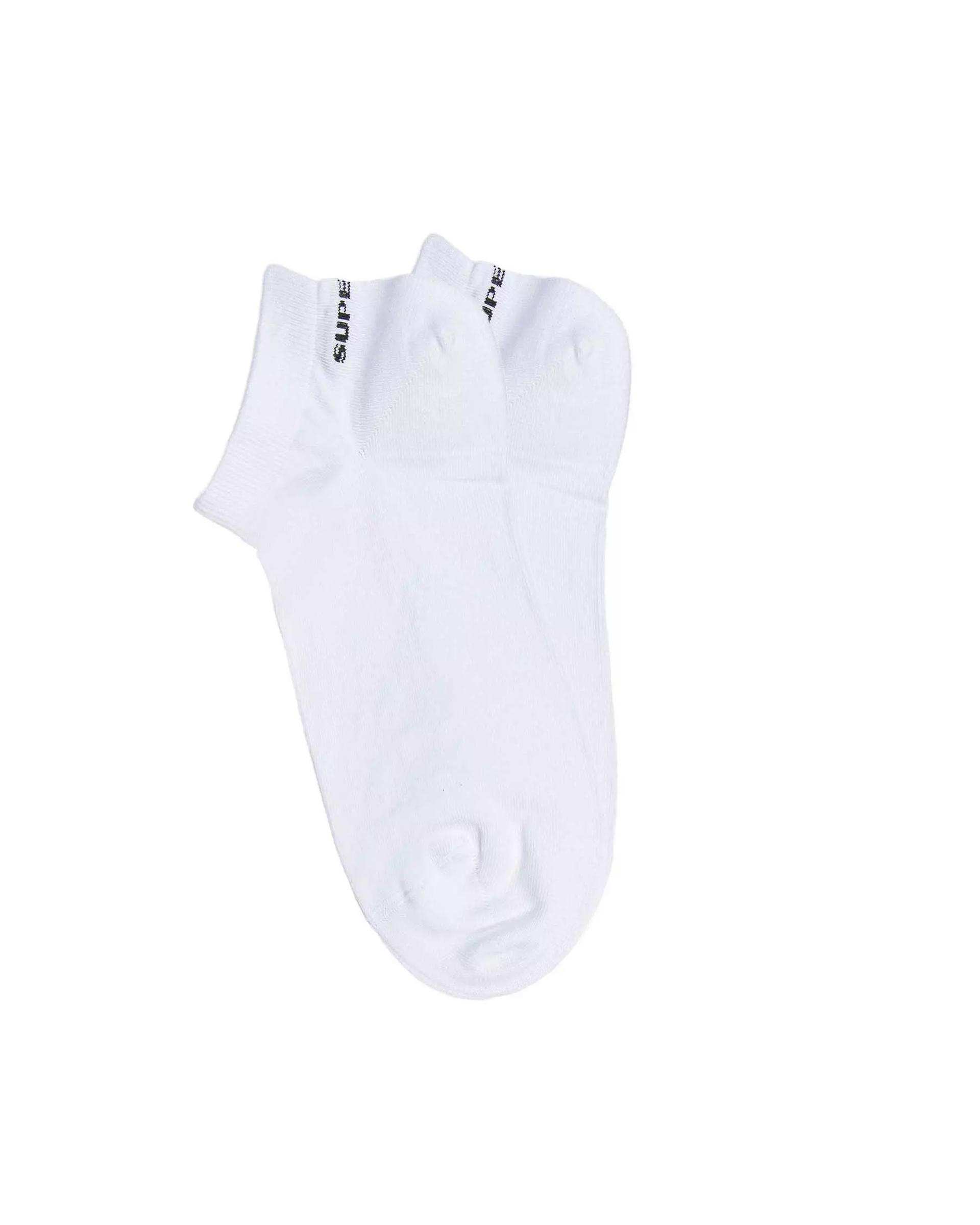 جوراب مردانه مچی سفید مشکی سوپردرای Superdry کد M29S51301X بسته دو عددی