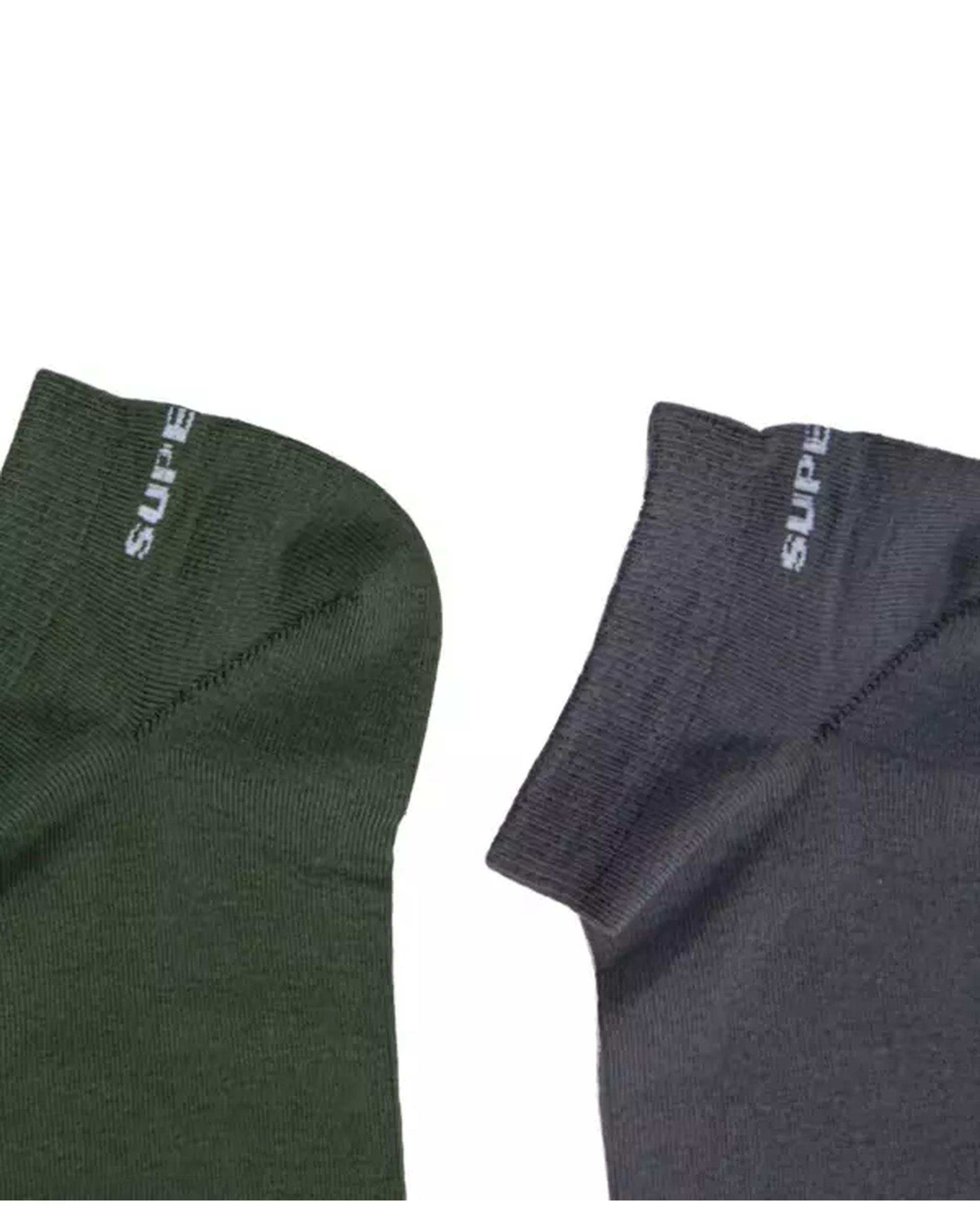 جوراب مردانه مچی طوسی سبز سوپردرای Superdry کد M29S51301X بسته دو عددی