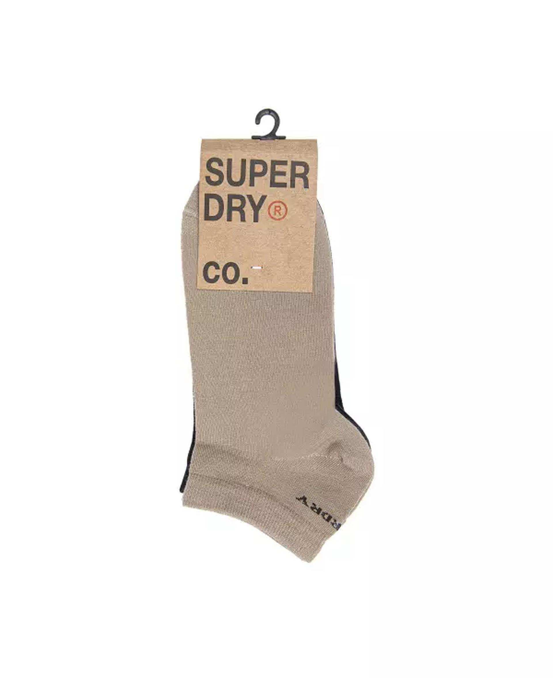 جوراب مردانه مچی مشکی خاکی سوپردرای Superdry کد M29S51301X بسته دو عددی