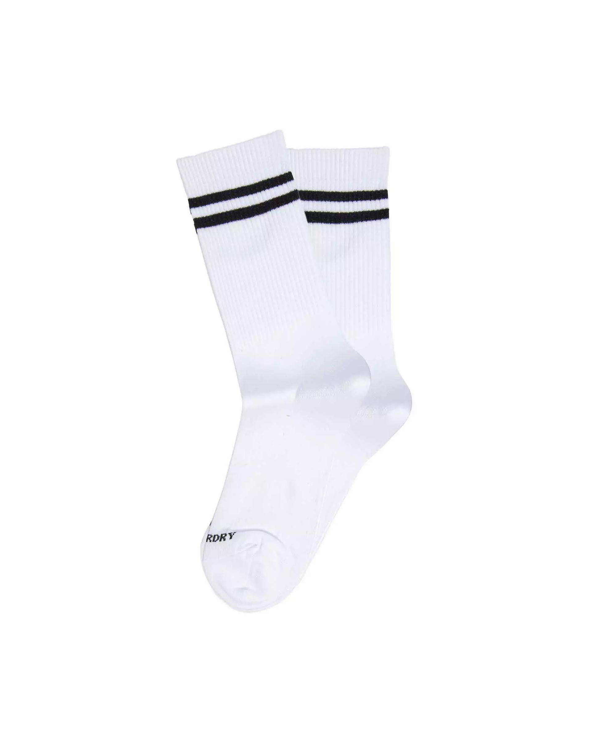 جوراب زنانه ساقدار سفید مشکی سوپردرای Superdry کد W29S51302X بسته دو عددی