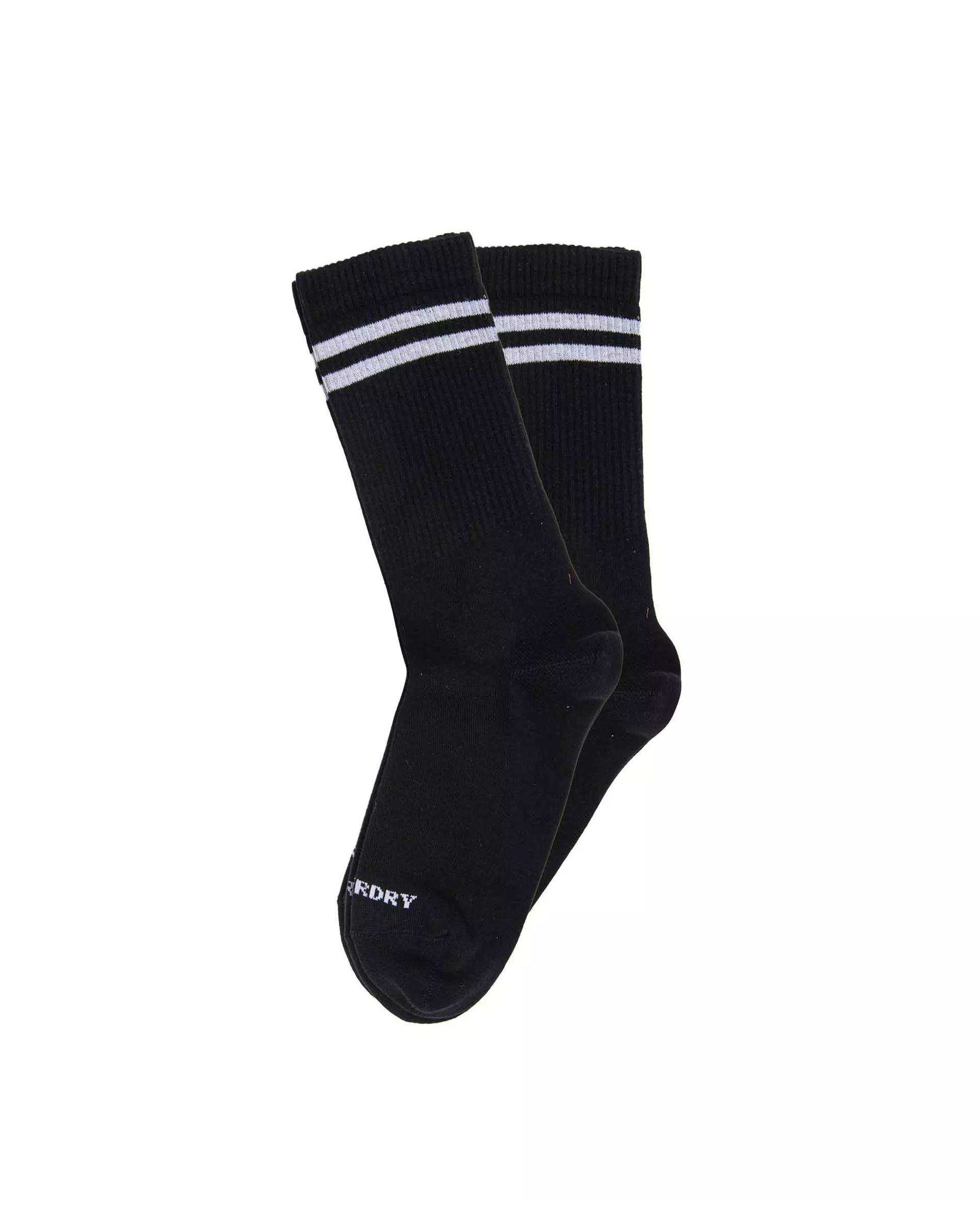 جوراب زنانه ساقدار سفید مشکی سوپردرای Superdry کد W29S51302X بسته دو عددی