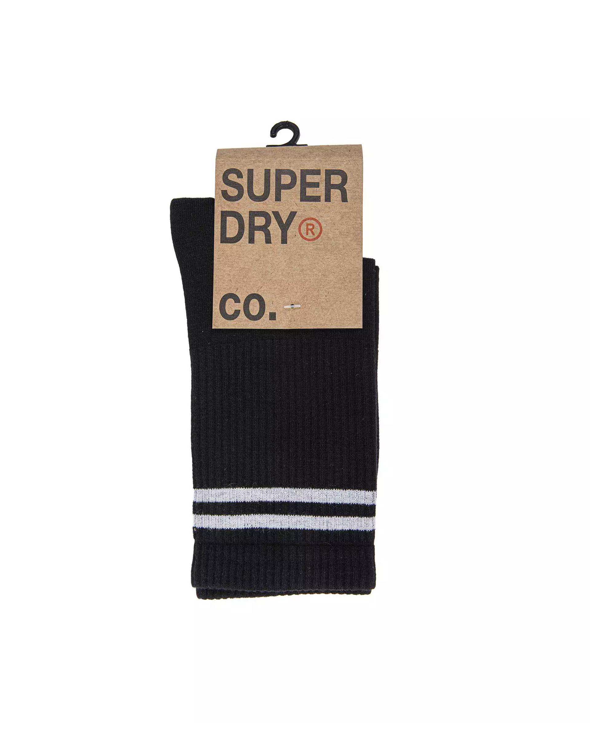 جوراب زنانه ساقدار سفید مشکی سوپردرای Superdry کد W29S51302X بسته دو عددی