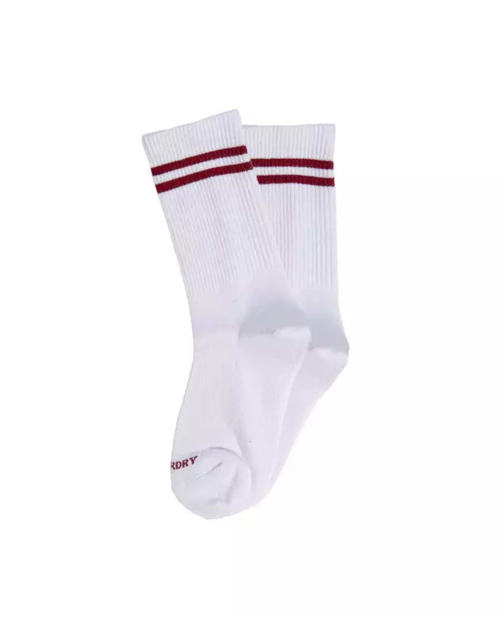 جوراب زنانه ساقدار سفید قرمز سوپردرای Superdry کد W29S51302X بسته دو عددی
