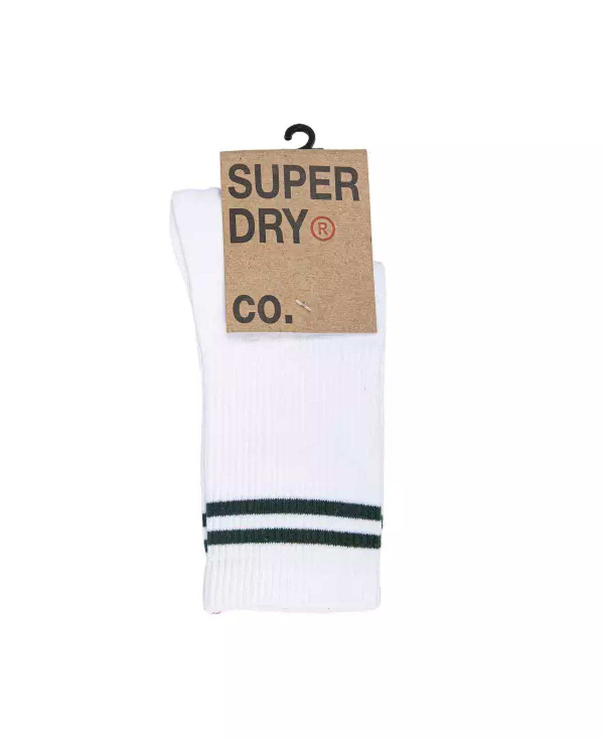 جوراب زنانه ساقدار سفید صورتی سوپردرای Superdry کد W29S51302X بسته دو عددی