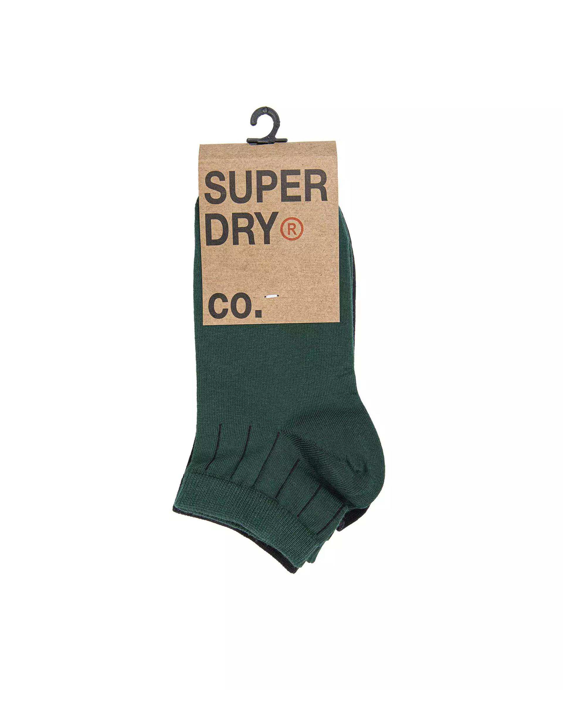 جوراب زنانه نیم ساق سبز مشکی سوپردرای Superdry کد W29S41303X بسته دو عددی