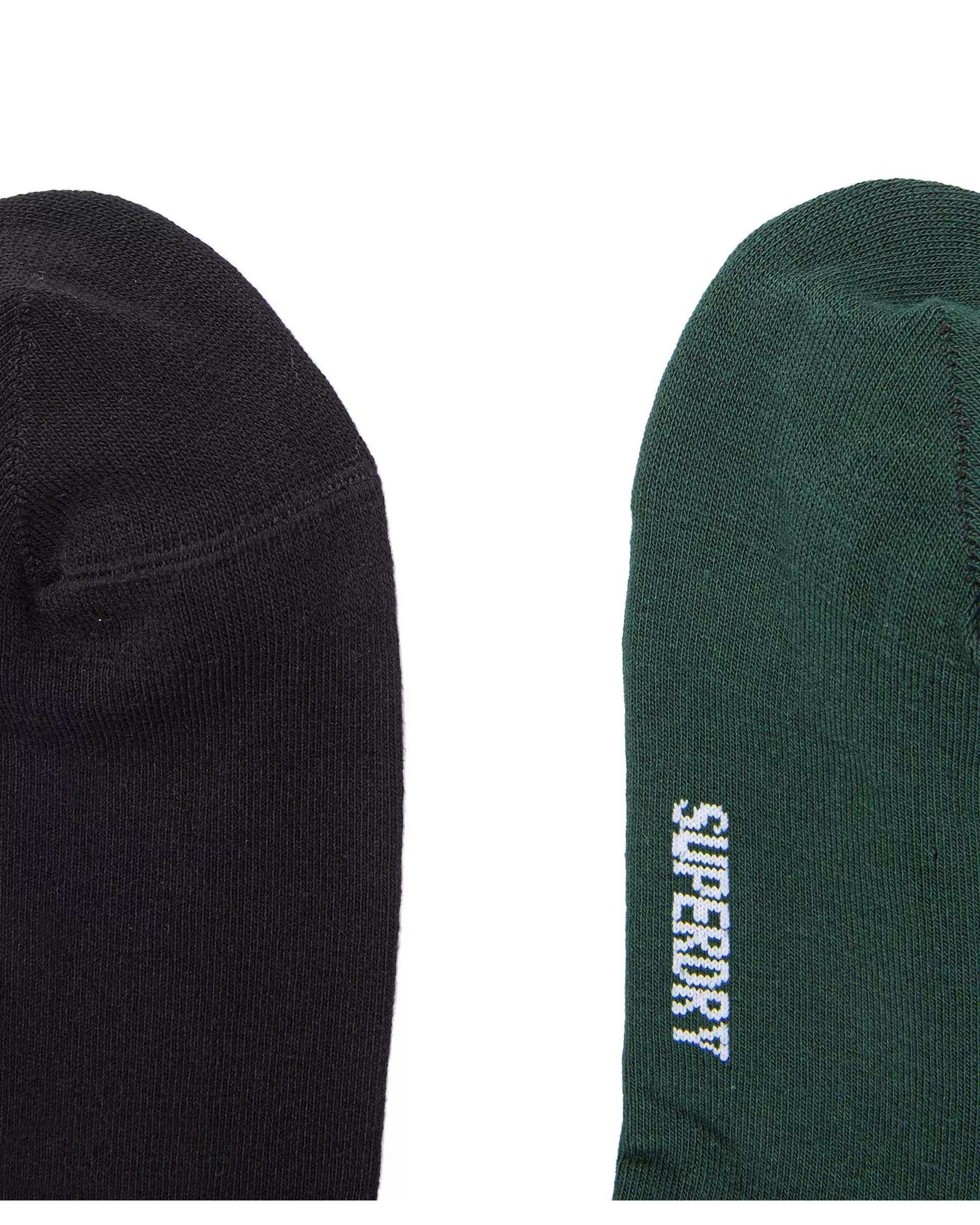 جوراب زنانه نیم ساق سبز مشکی سوپردرای Superdry کد W29S41303X بسته دو عددی