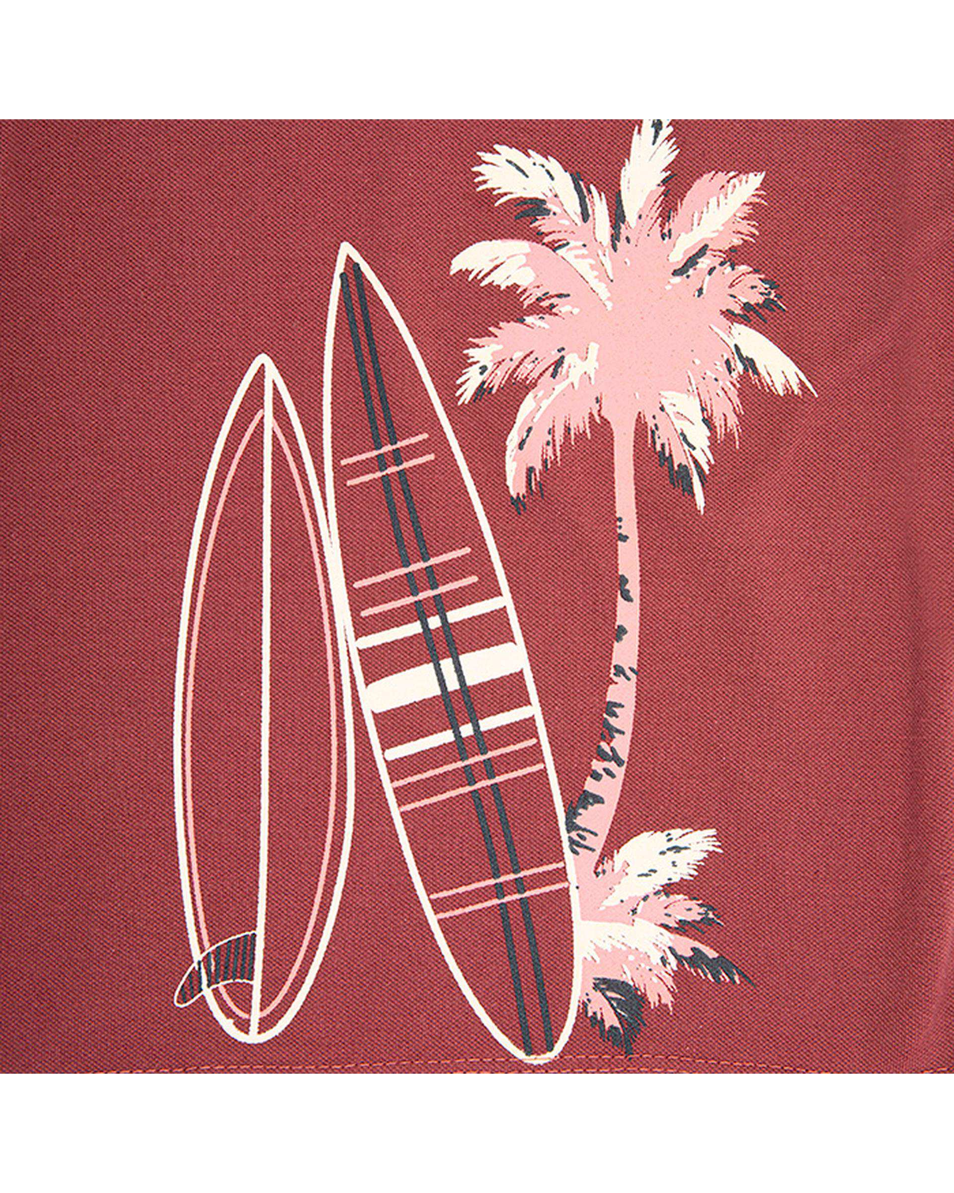پولوشرت پسرانه زرشکی فیورلا Fiorella مدل surfing and palms کد 45071