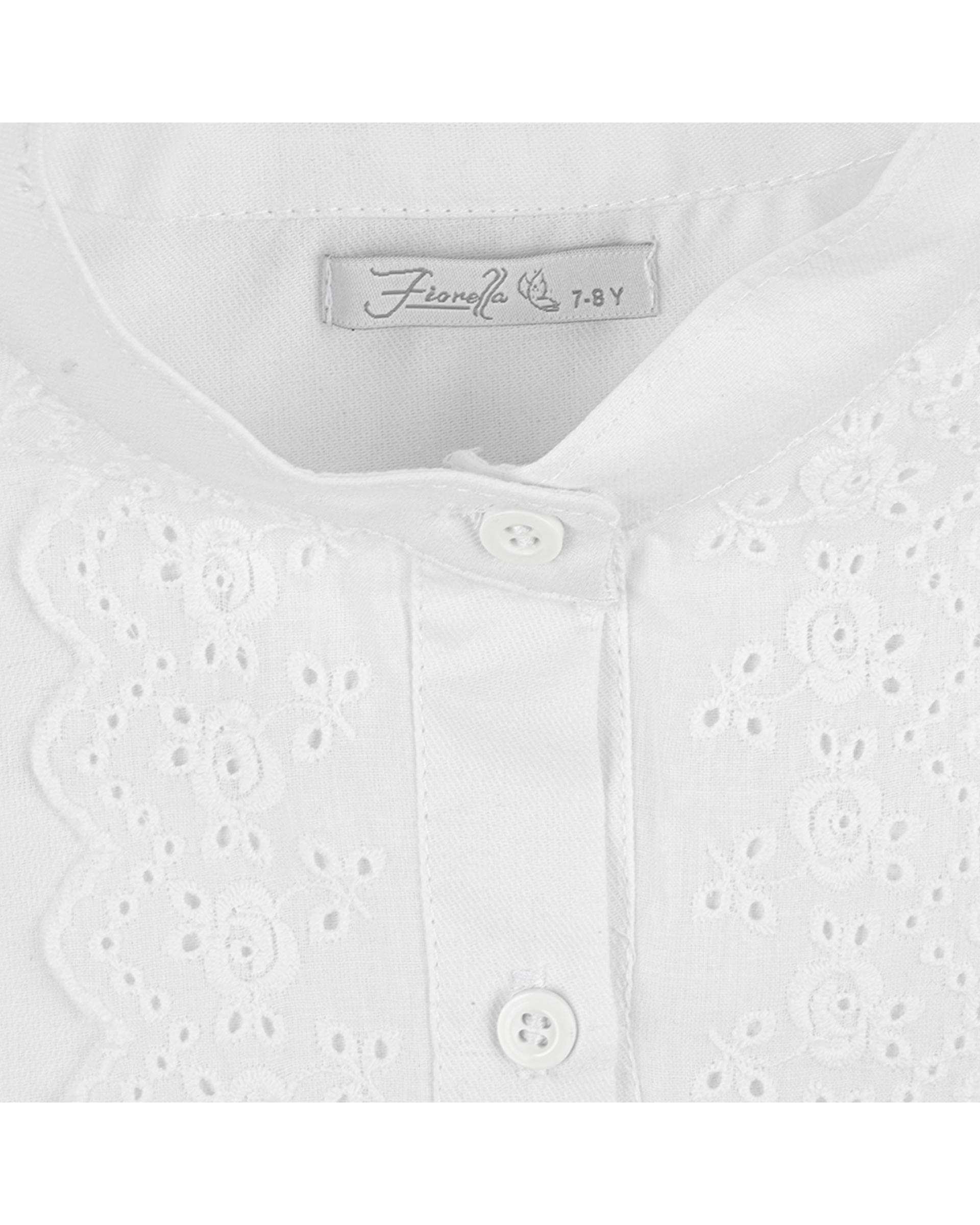 شومیز دخترانه سفید فیورلا Fiorella مدل الگانس کد 45089
