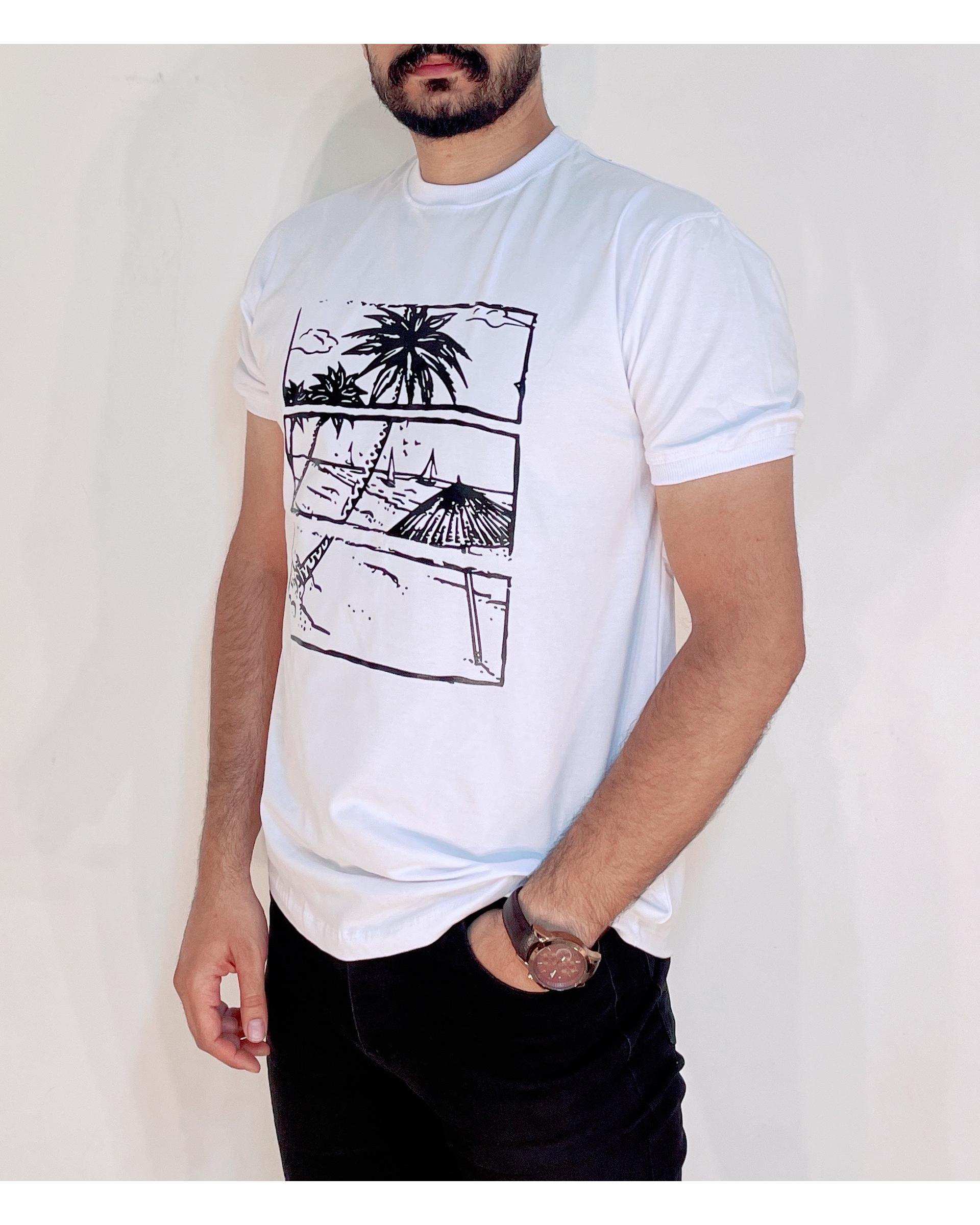 تی شرت مردانه سفید دیورسو Diverso کد 4669