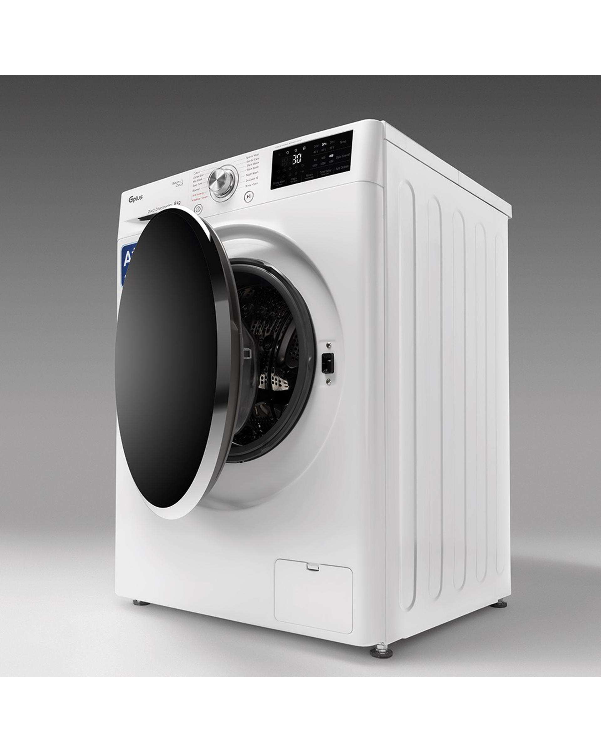 ماشین لباسشویی سفید جی پلاس Gplus مدل GWM-M880W ظرفیت 8 کیلوگرم