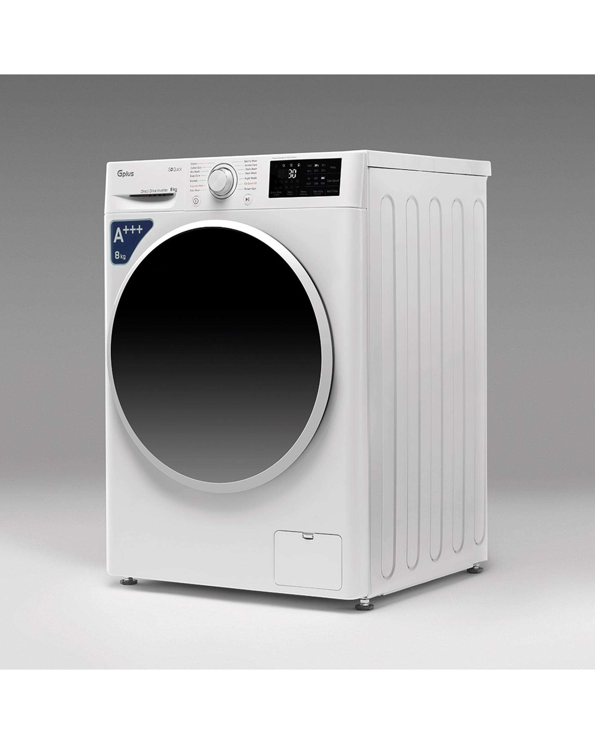 ماشین لباسشویی سفید جی پلاس Gplus مدل GWM-M870W ظرفیت 8 کیلوگرم