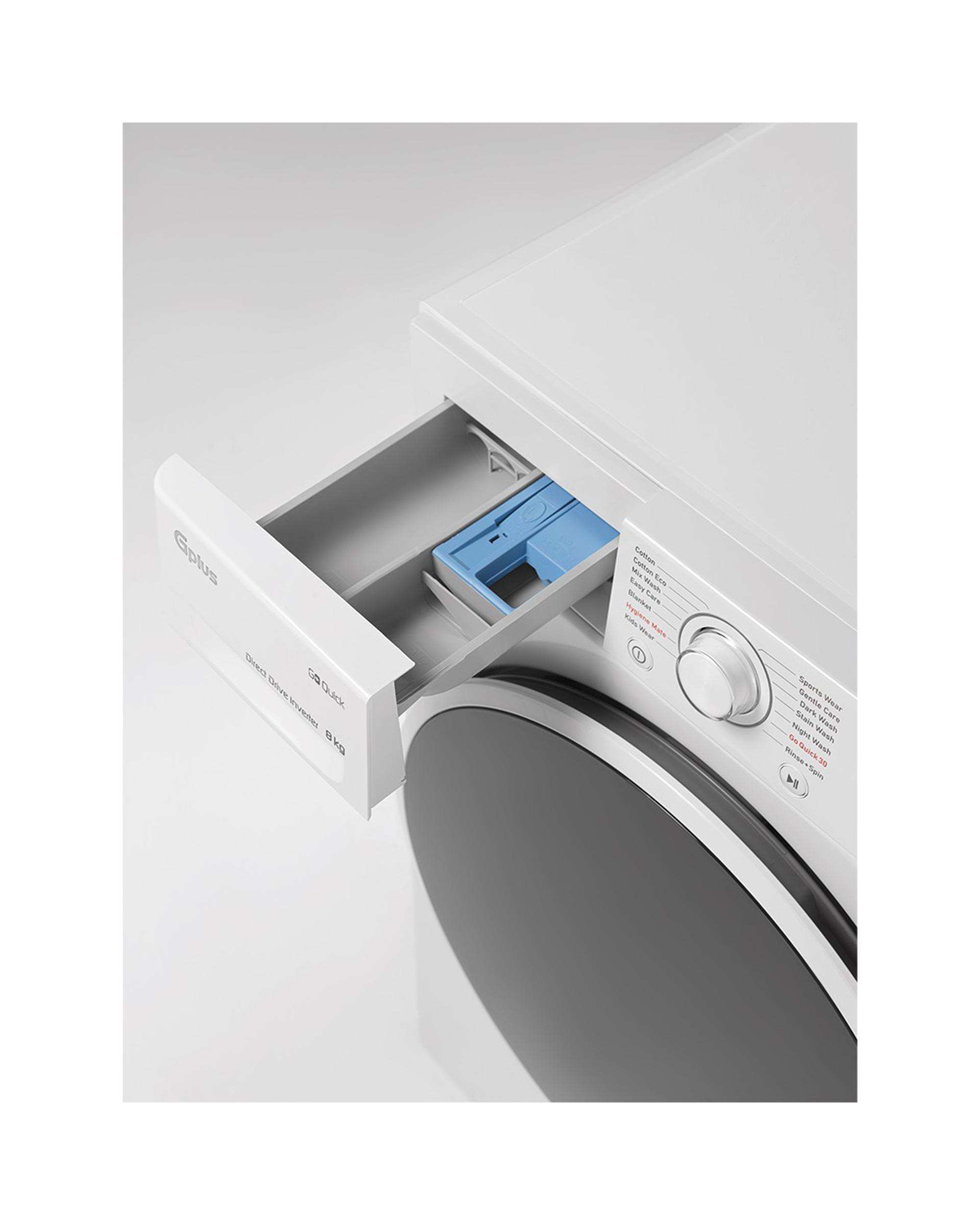 ماشین لباسشویی سفید جی پلاس Gplus مدل GWM-M870W ظرفیت 8 کیلوگرم
