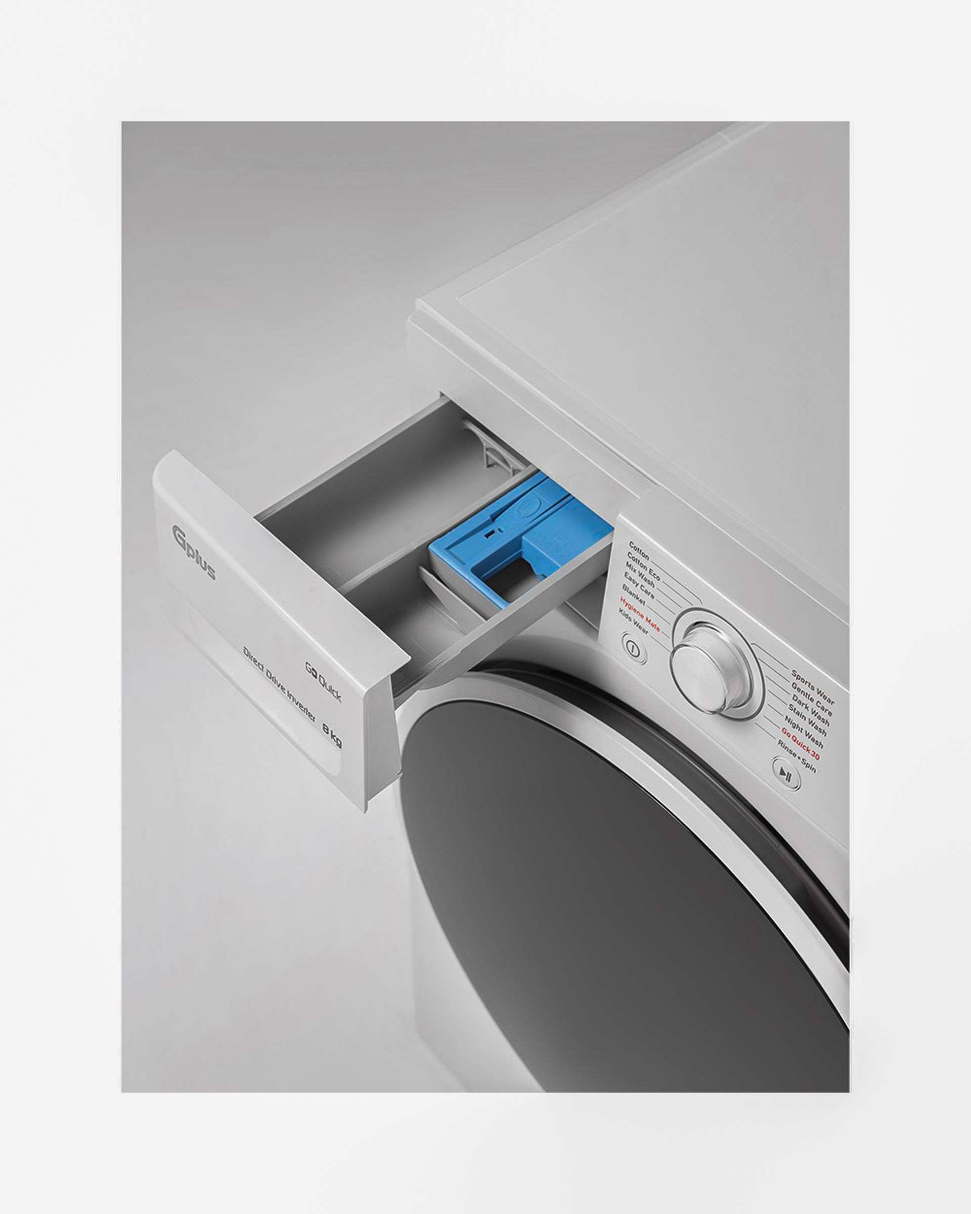 ماشین لباسشویی نقره ای جی پلاس Gplus مدل GWM-M870S ظرفیت 8 کیلوگرم