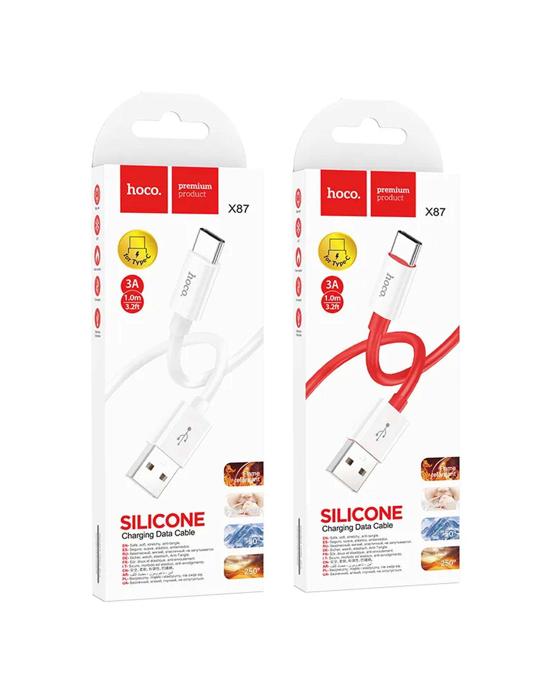 کابل شارژ سفید هوکو HOCO مدل X87 TYPE-C-1M