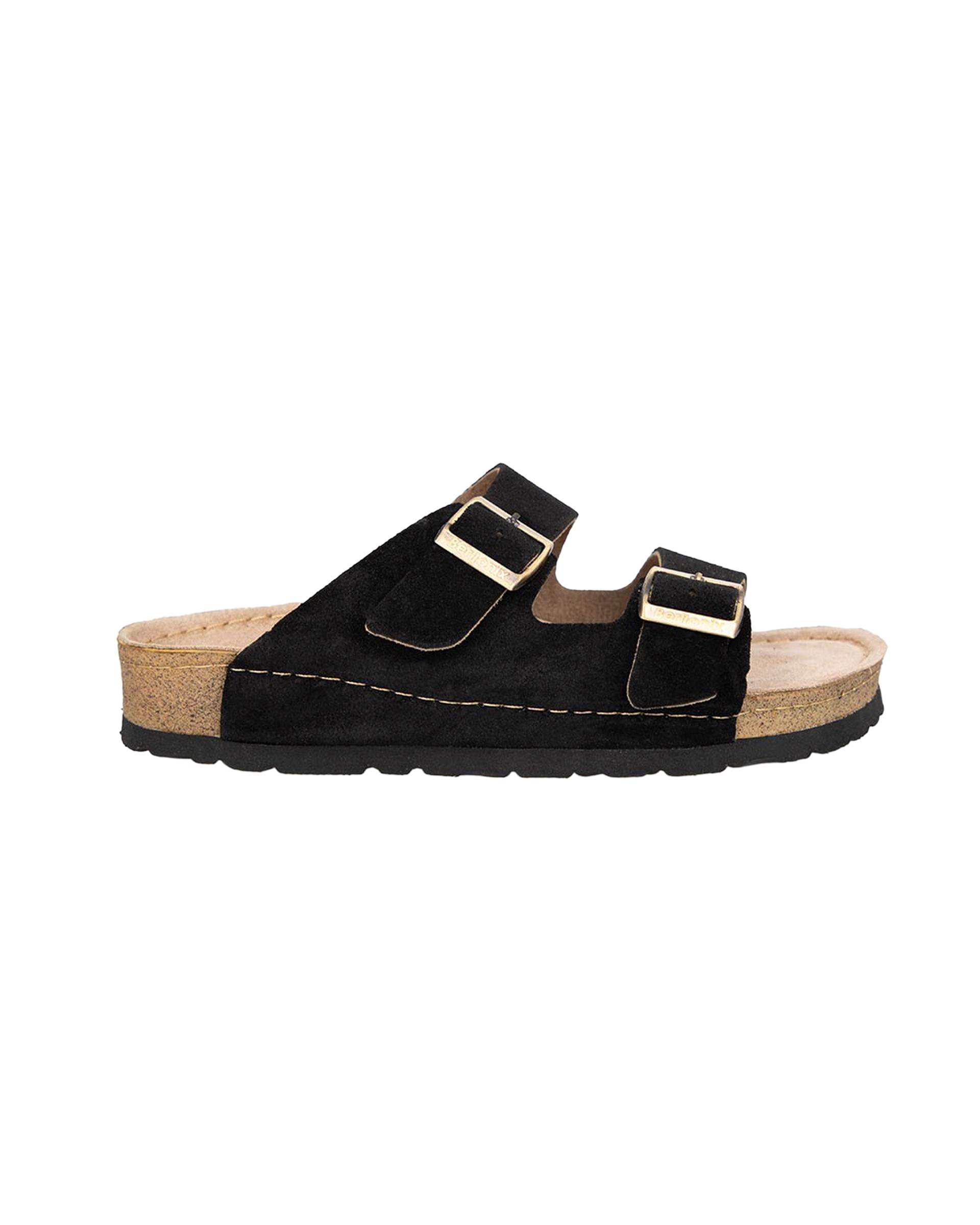 صندل چرم مردانه مشکی برتونیکس Berttonix کد PS-203