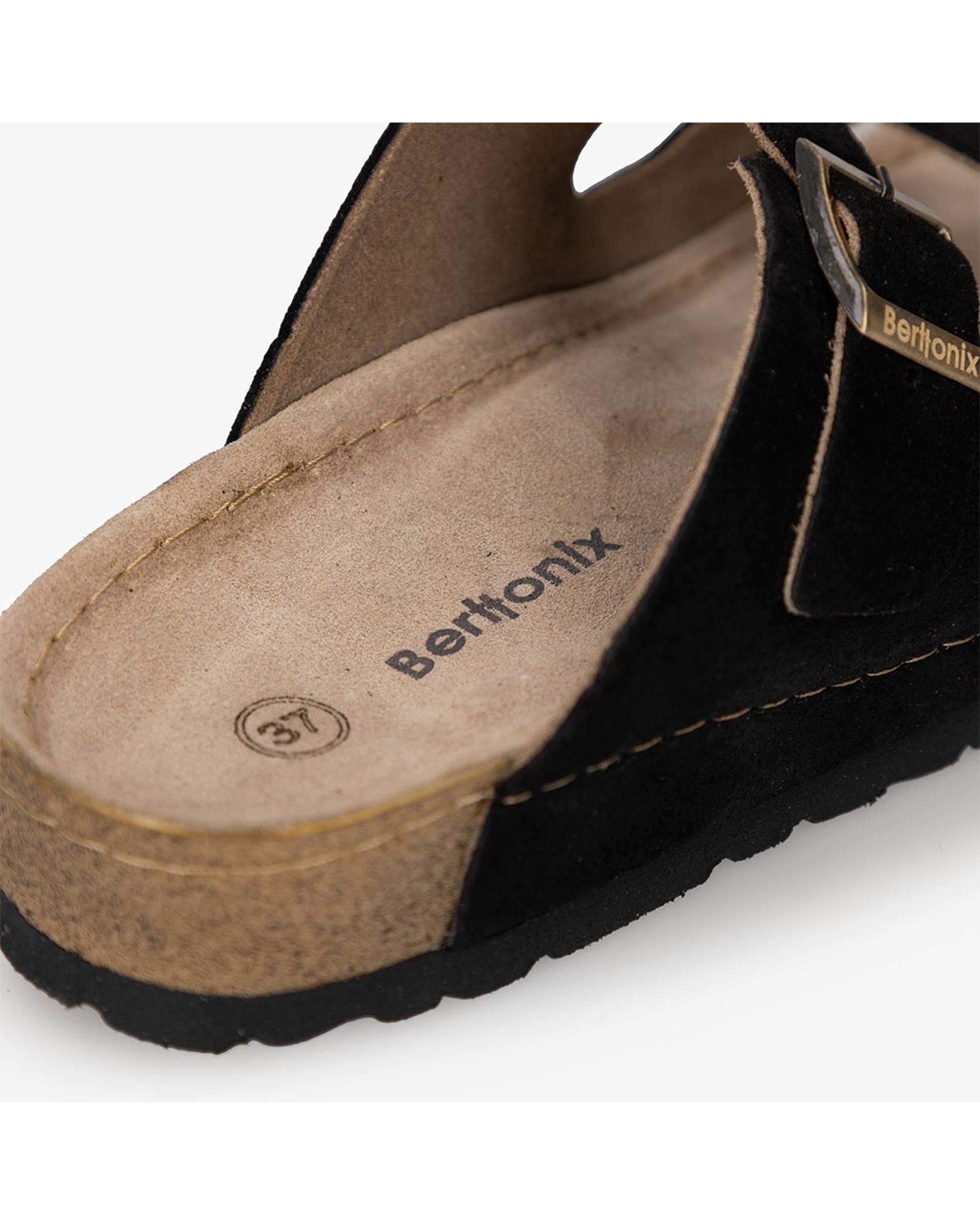 صندل چرم مردانه مشکی برتونیکس Berttonix کد PS-203