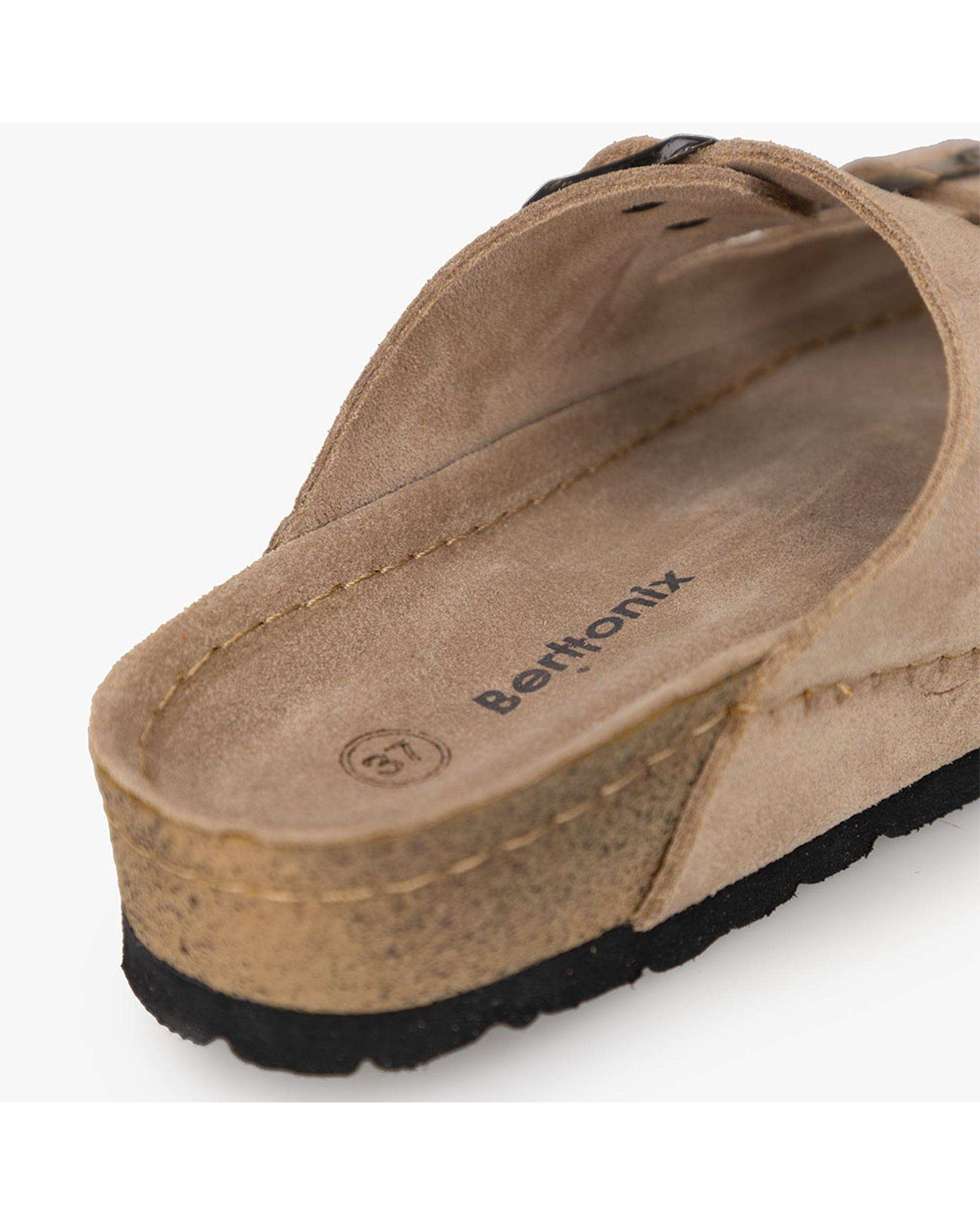 صندل چرم مردانه خاکی برتونیکس Berttonix کد PS-203
