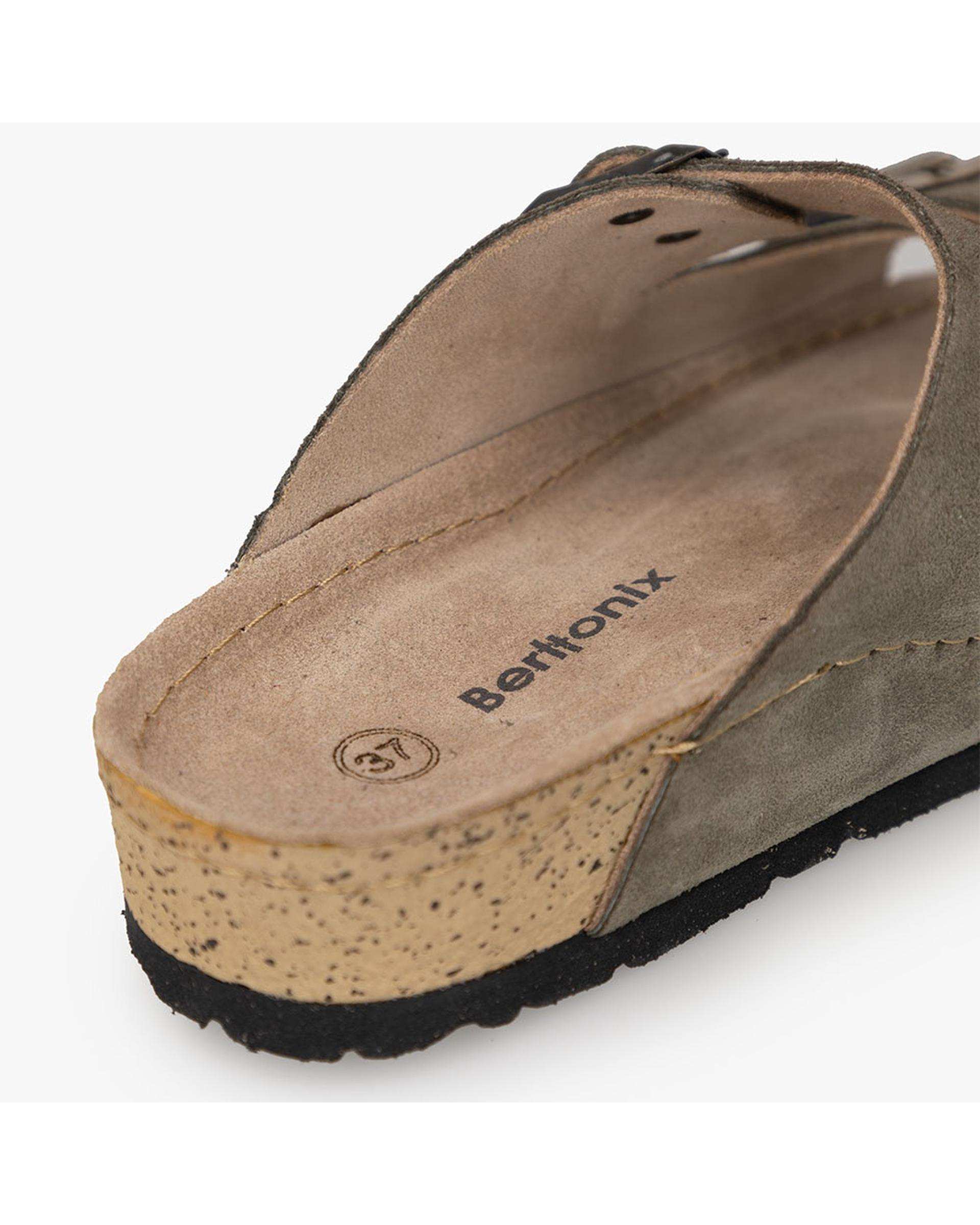 صندل چرم مردانه سبز برتونیکس Berttonix کد PS-203
