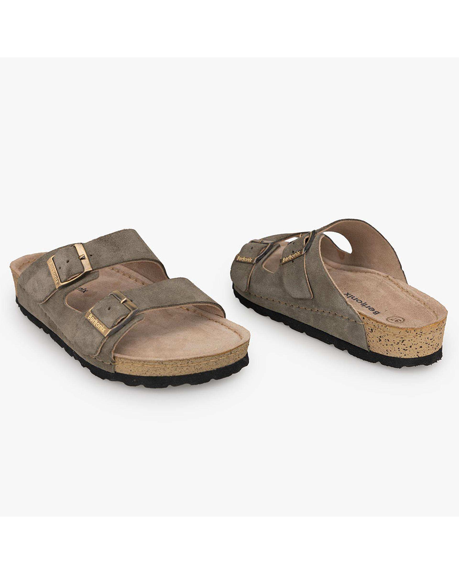 صندل چرم مردانه سبز برتونیکس Berttonix کد PS-203