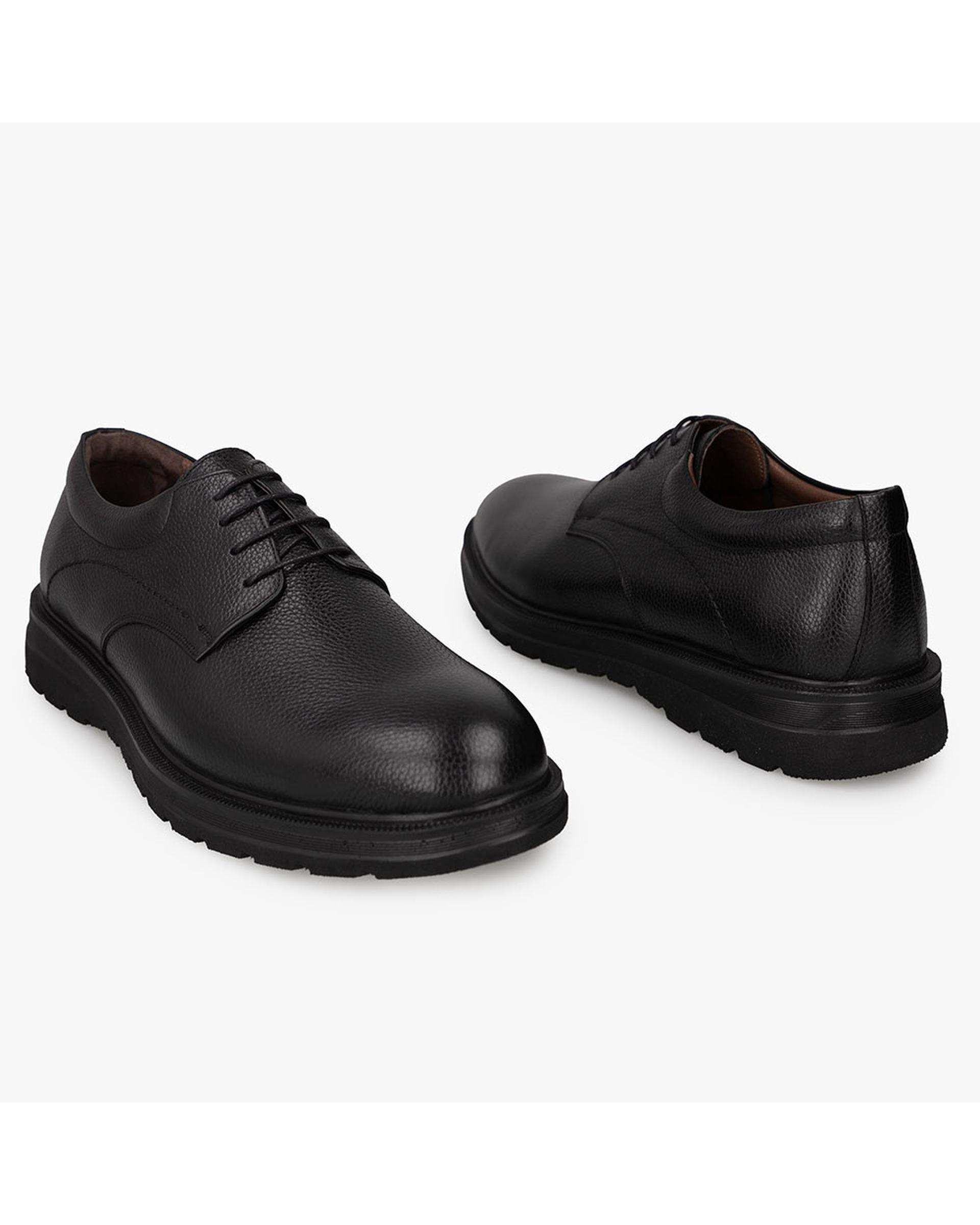 کفش چرم مردانه مشکی برتونیکس Berttonix کد PL-0318