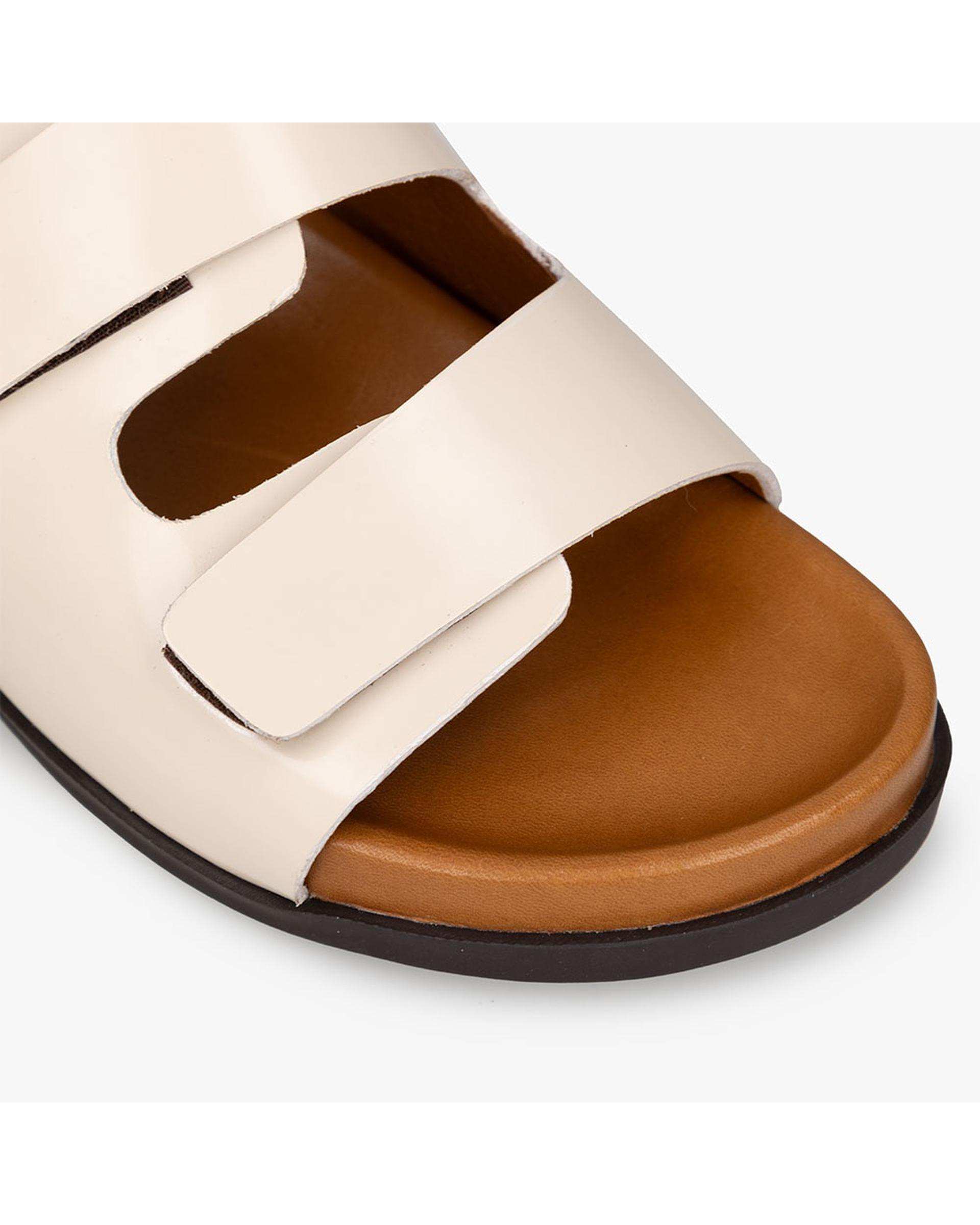 صندل چرم مردانه کرم برتونیکس Berttonix کد K-304