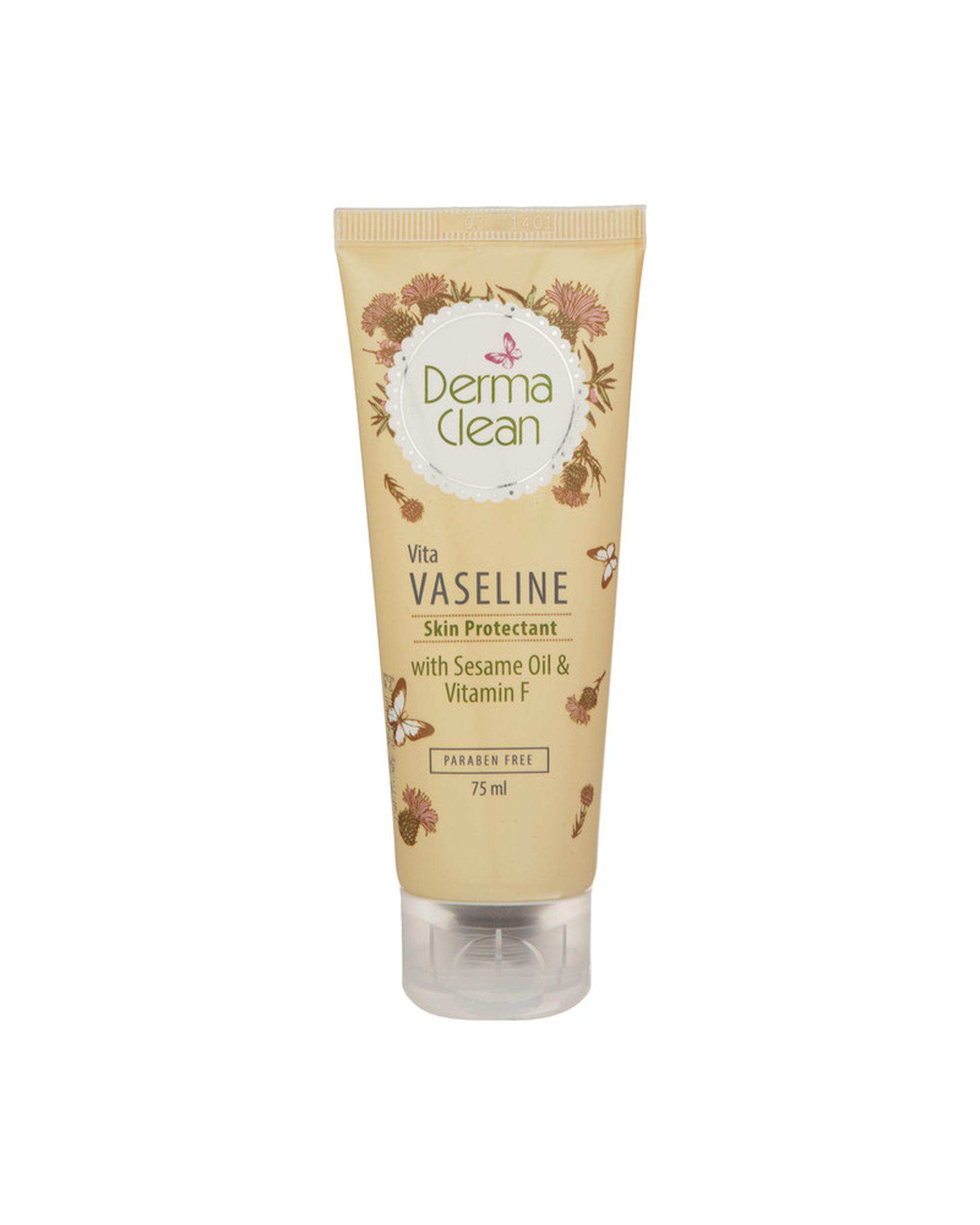 وازلین ویتامینه درماکلین Derma Clean حاوی روغن کنجد و ویتامین F حجم 75ml