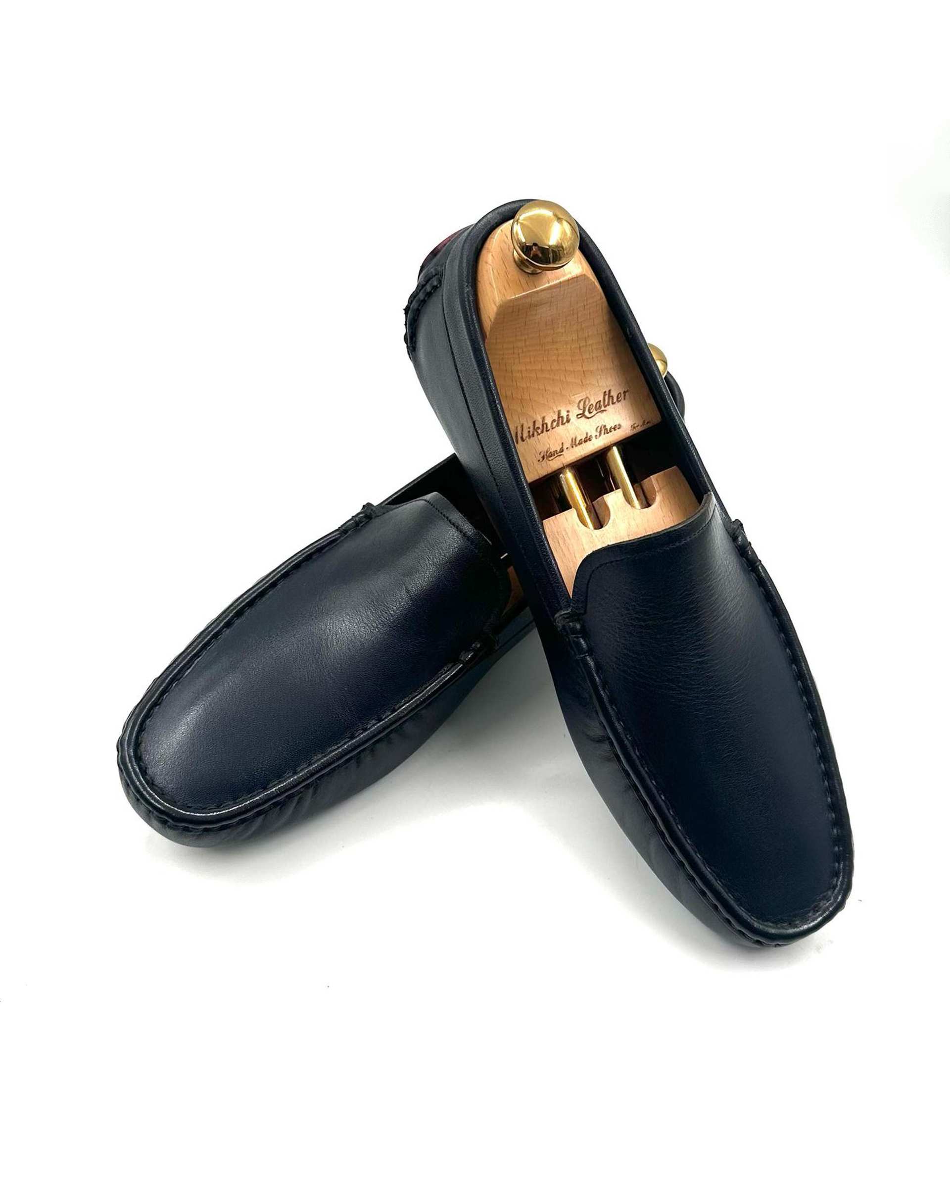 کفش کالج چرم مردانه طبی سرمه ای چرم میخچی Mikhchi Leather مدل K1