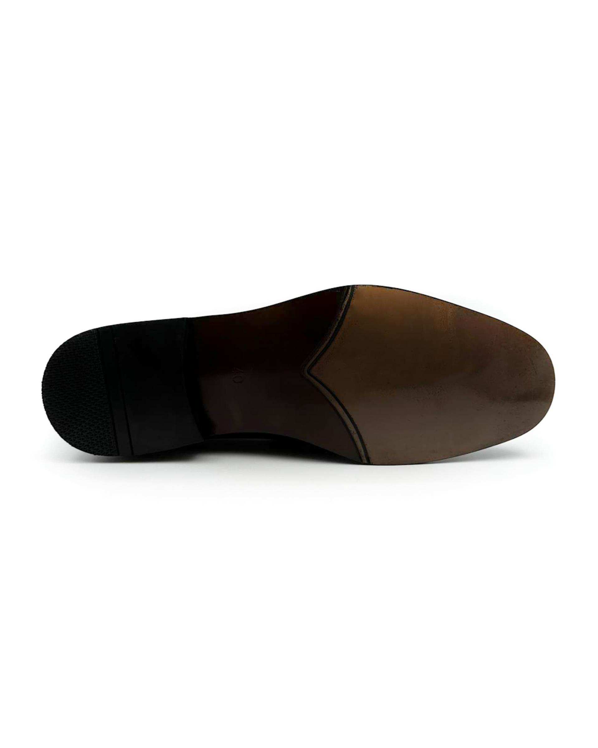کفش چرم مردانه رسمی دست دوز مشکی چرم میخچی Mikhchi Leather مدل M101