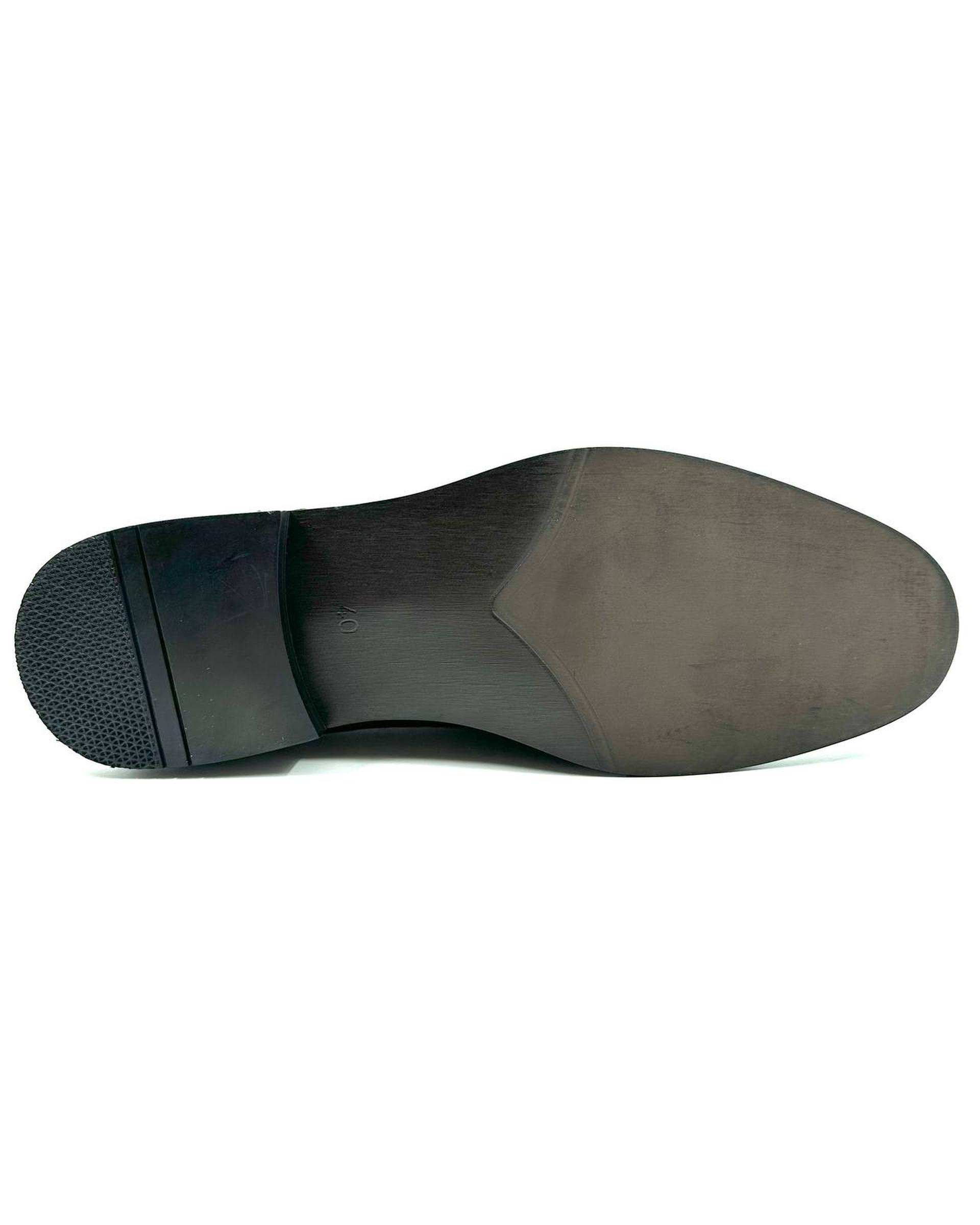 کفش چرم مردانه رسمی دست دوز مشکی چرم میخچی Mikhchi Leather مدل M102