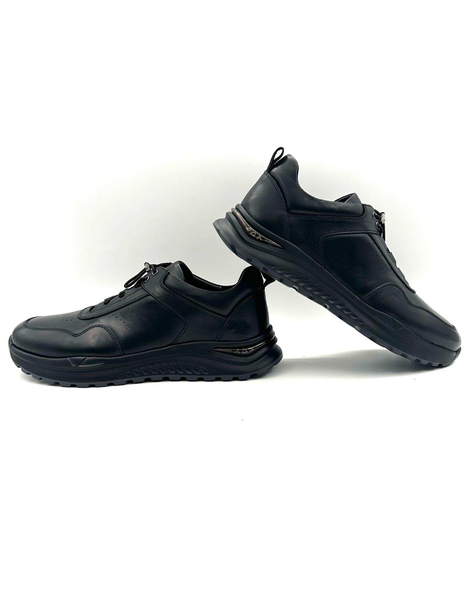 کفش چرم مردانه کژوال طبی مشکی چرم میخچی Mikhchi Leather مدل P13