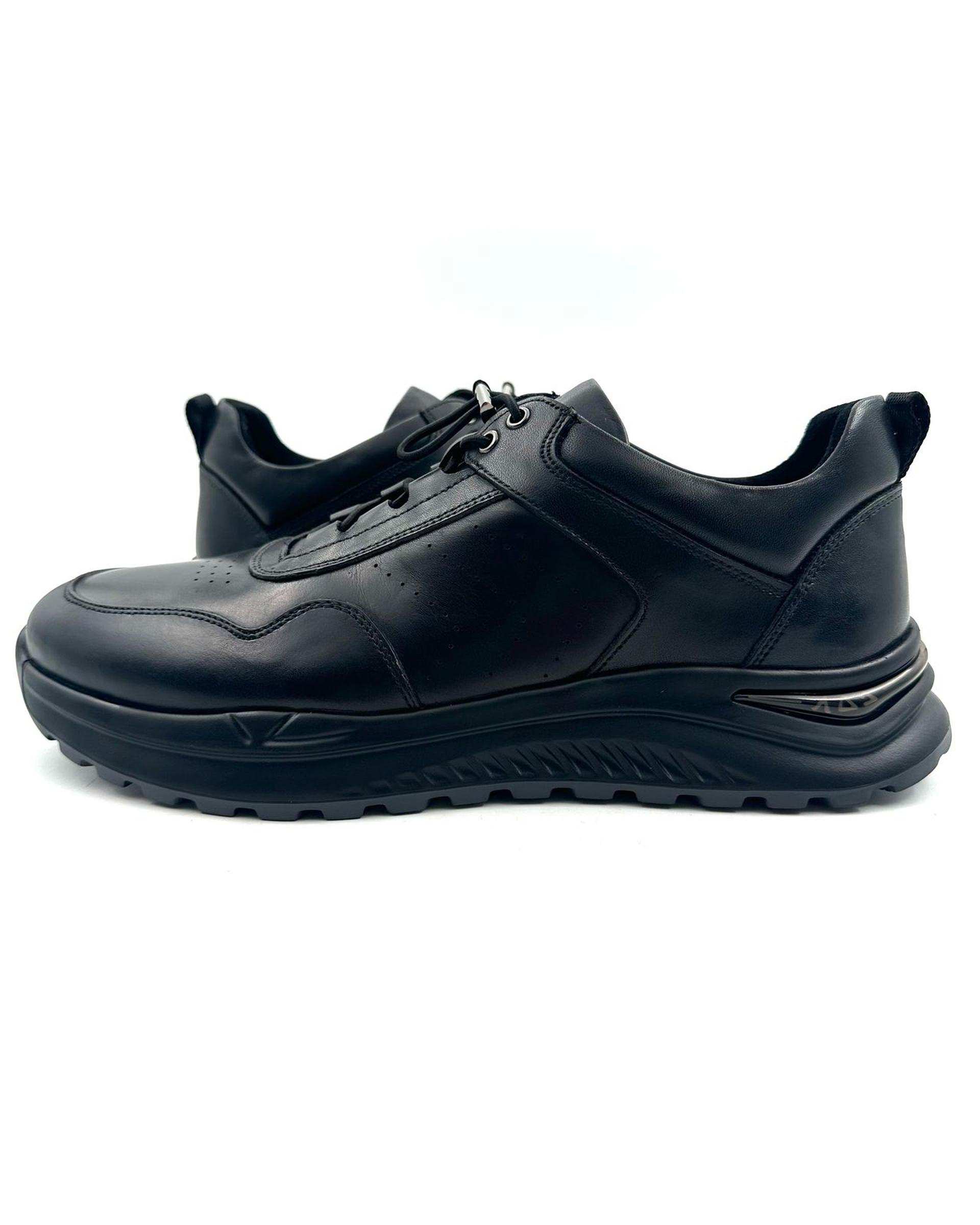 کفش چرم مردانه کژوال طبی مشکی چرم میخچی Mikhchi Leather مدل P13