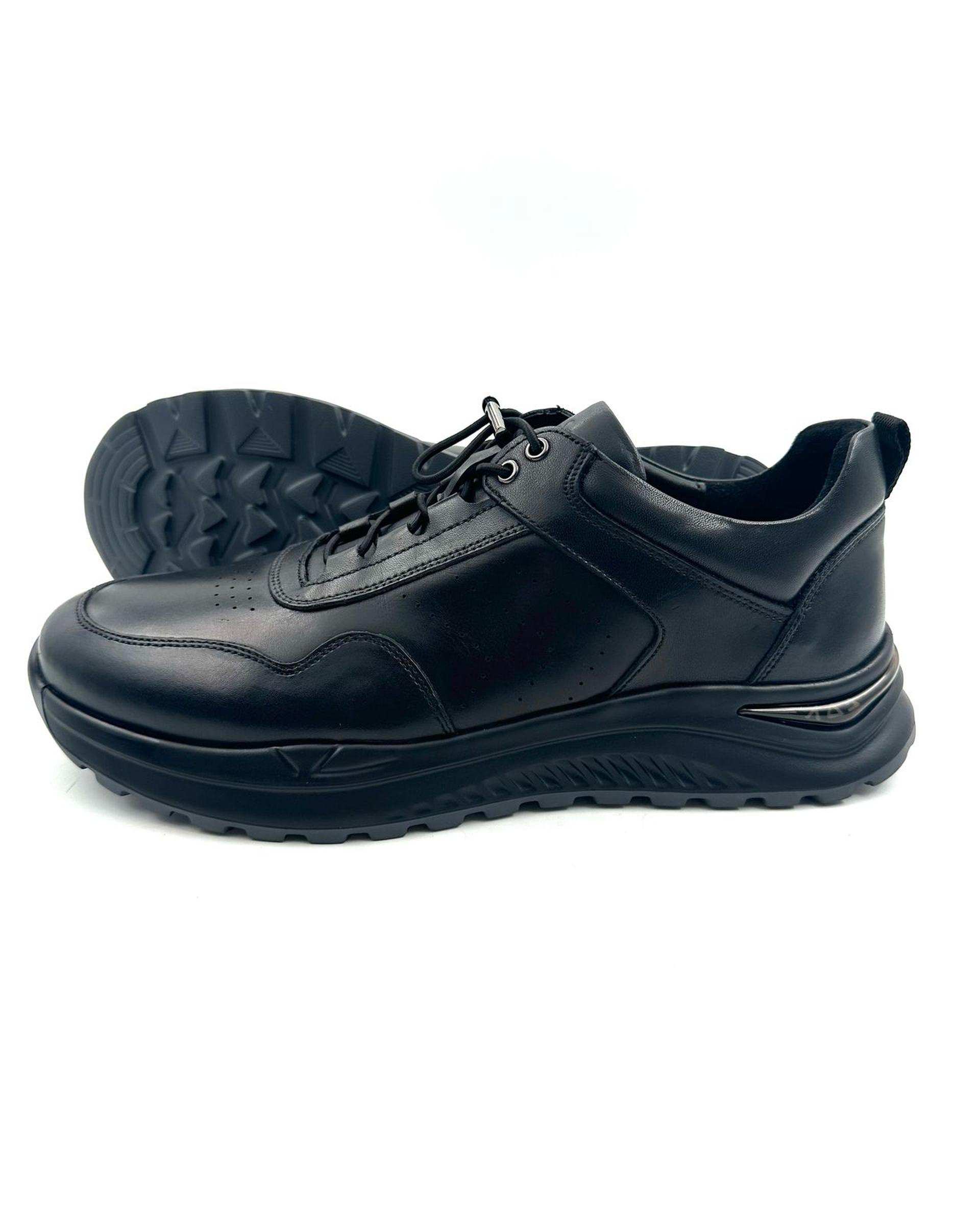 کفش چرم مردانه کژوال طبی مشکی چرم میخچی Mikhchi Leather مدل P13