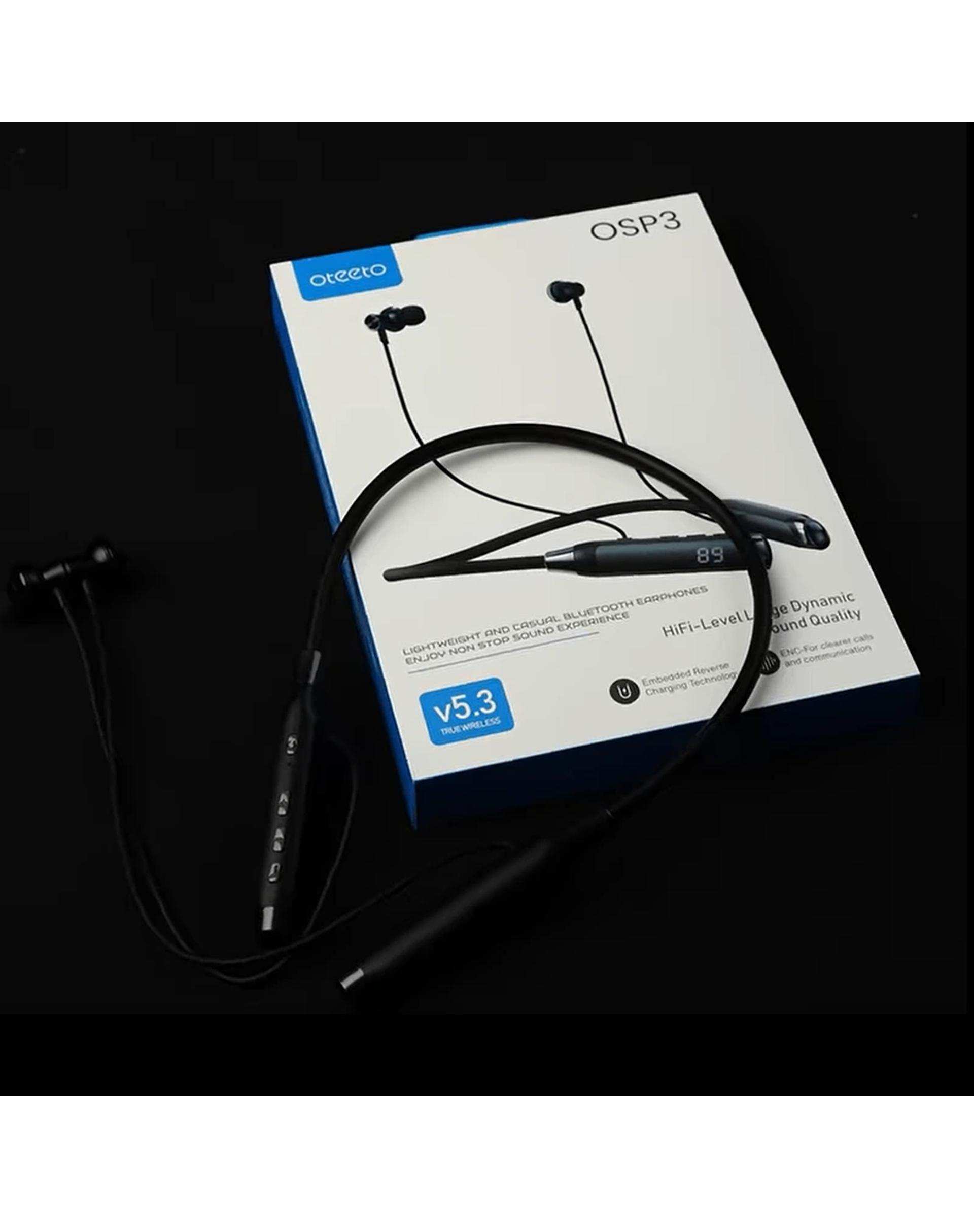 هندزفری گردنی بلوتوثی مشکی اوتئو Oteeto مدل Earphones OSP3