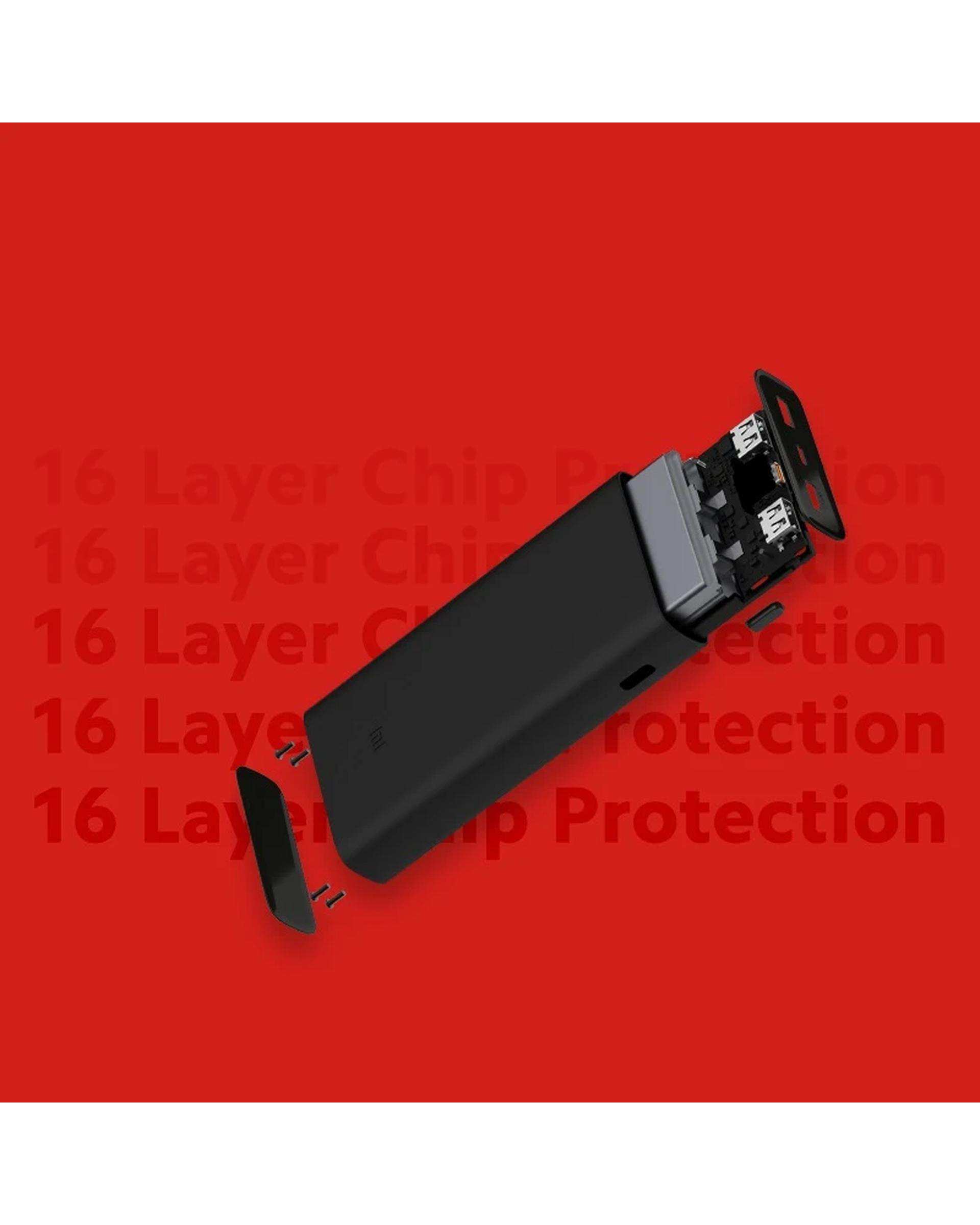پاوربانک مشکی شیائومی Xiaomi مدل PB2050SZM ظرفیت 20000 میلی آمپر ساعت