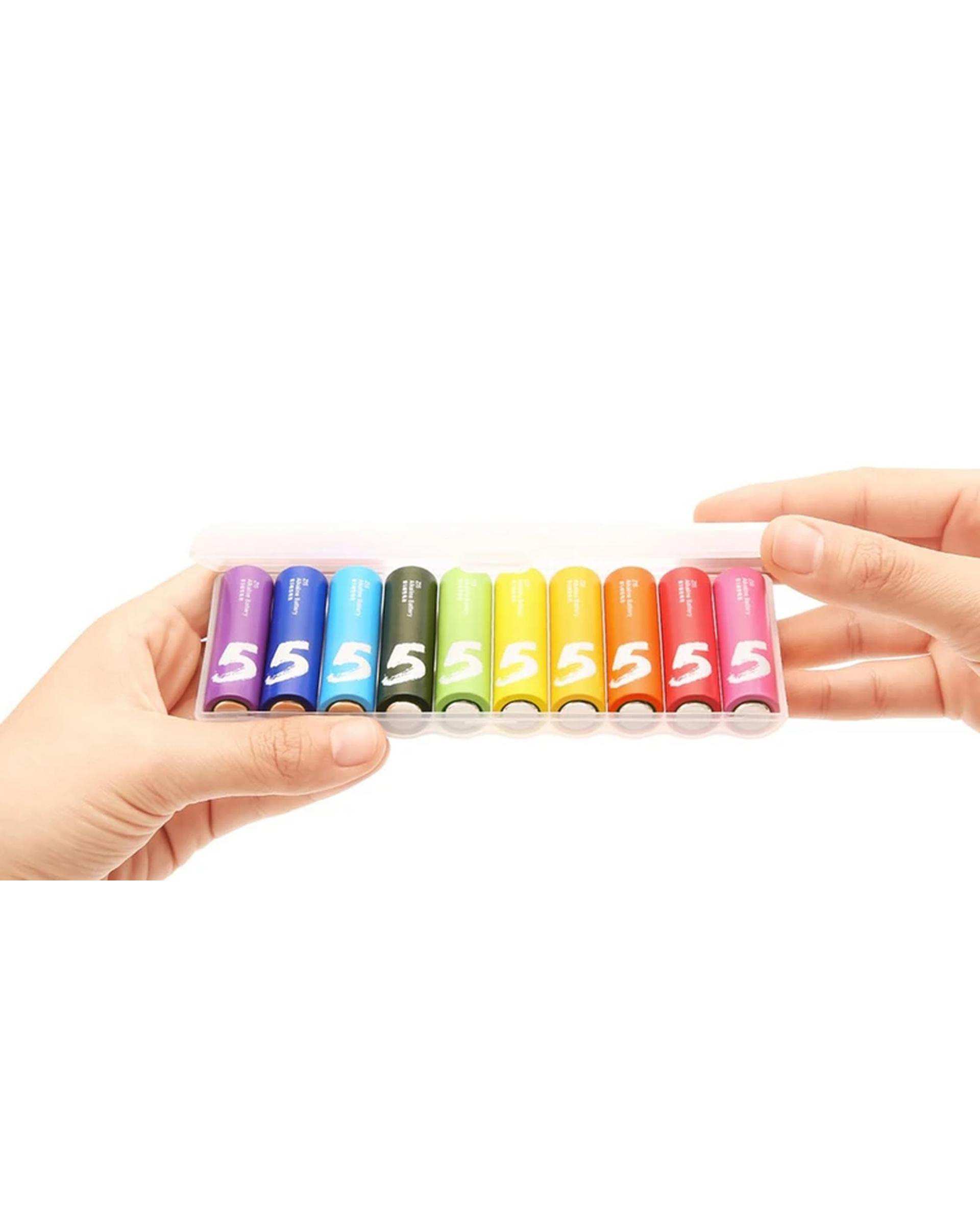 باتری قلمی رنگین کمانی شیائومی Xiaomi مدل ZI5 Alkaline AA Battery بسته 10 عددی