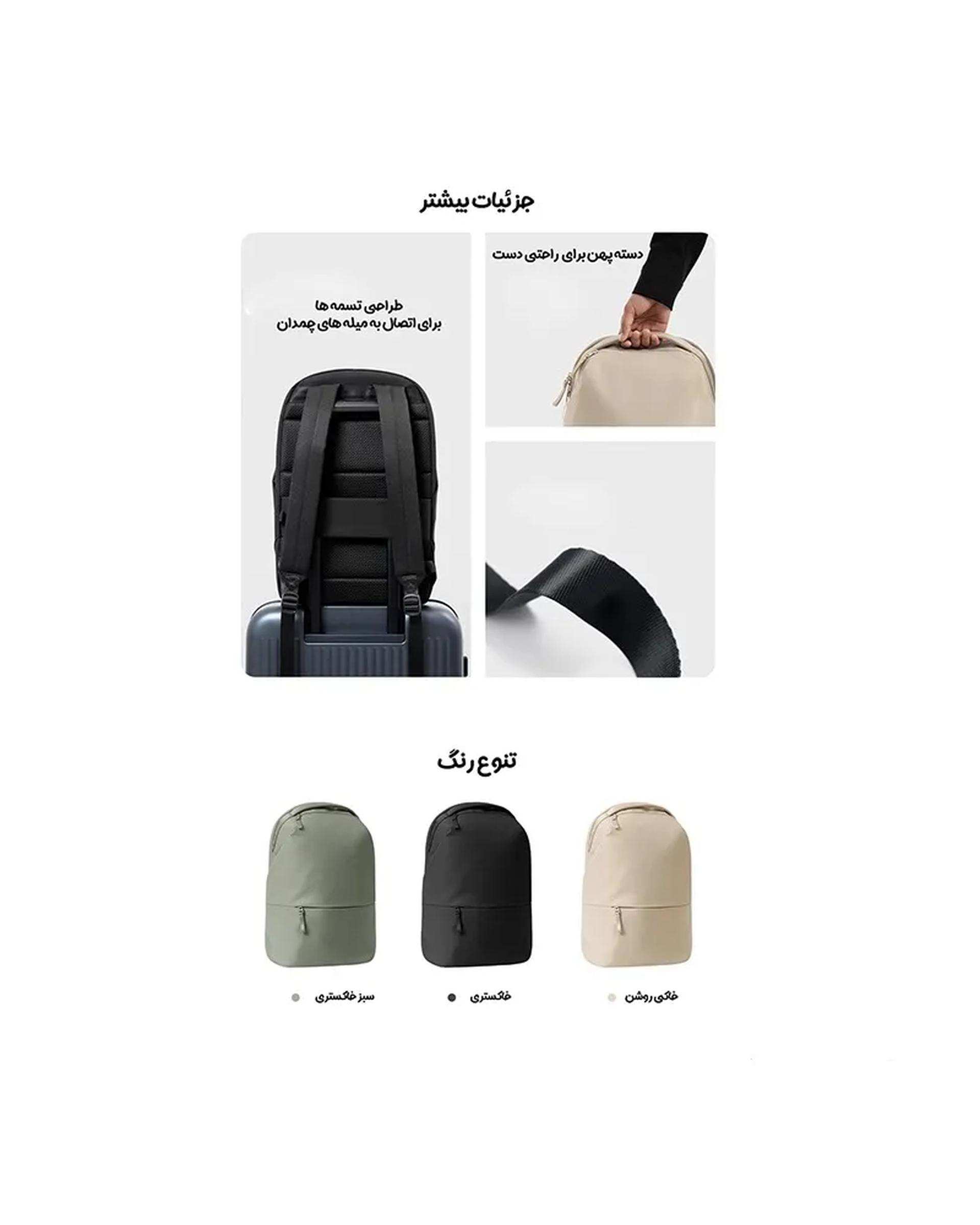 کوله پشتی مشکی شیائومی Xiaomi مدل Mijia Commuter BackPack mjtqb01rm