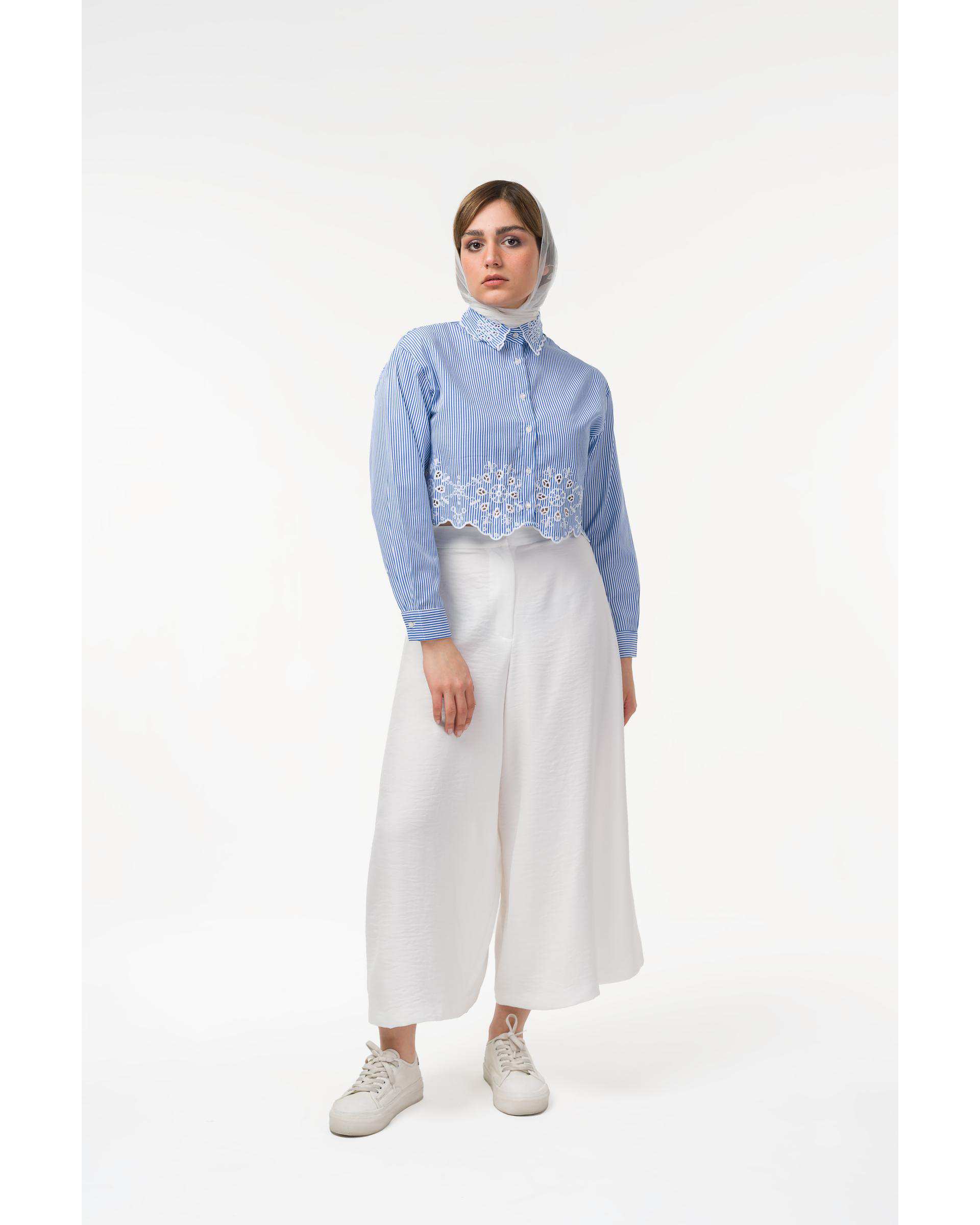 شومیز زنانه آبی نیواریا Nivarya کد 0081