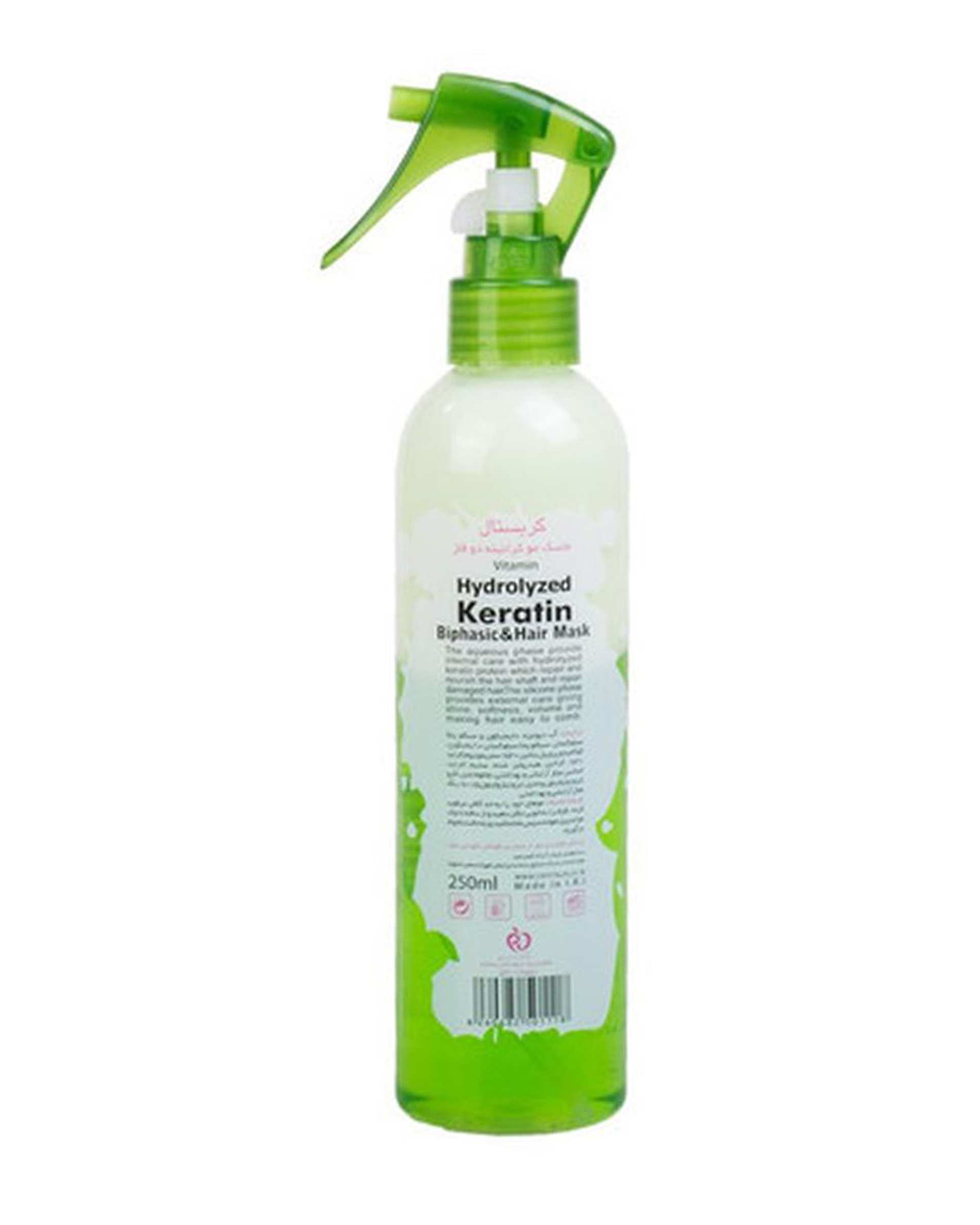 اسپری مو دو فاز کراتینه کریستال Crystal مناسب مو خشک و آسیب دیده حجم 250ml