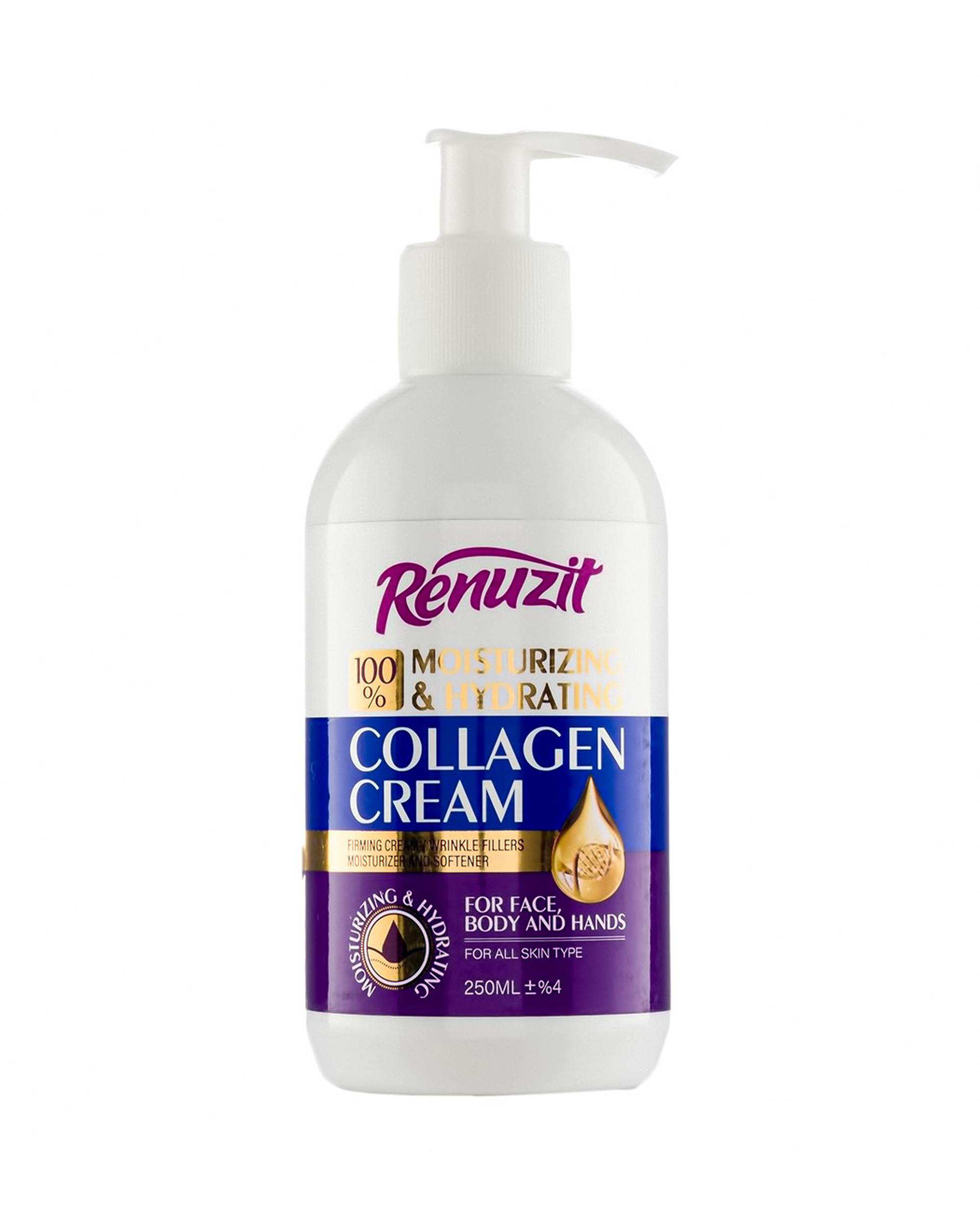 کرم آبرسان و مرطوب کننده پمپی رینوزیت Renuzit حاوی کلاژن 250ml