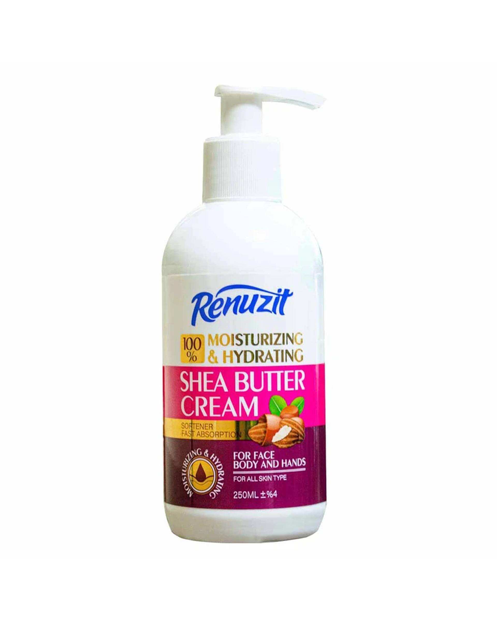 کرم آبرسان و مرطوب کننده پمپی رینوزیت Renuzit حاوی روغن شی باتر 250ml