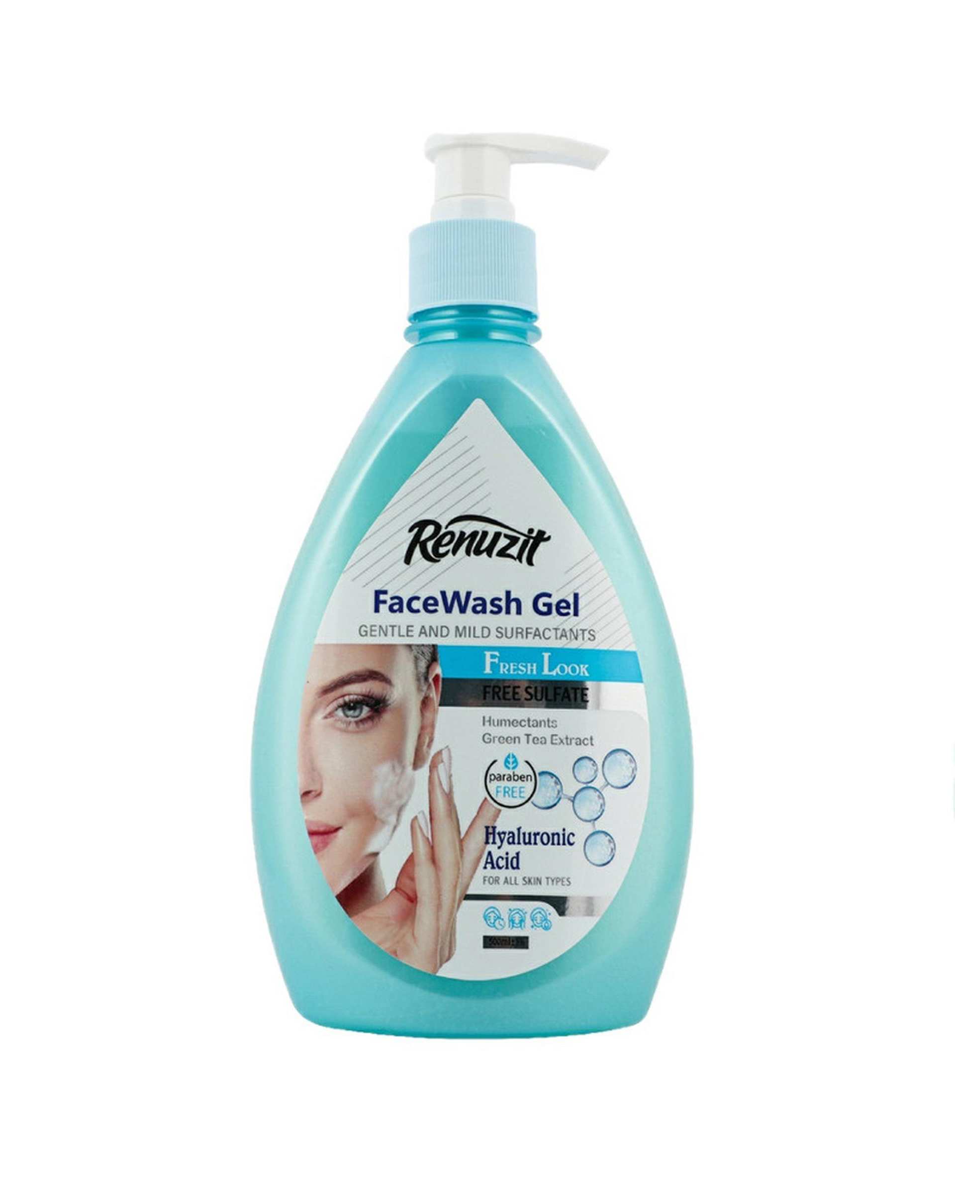ژل شستشوی صورت رینوزیت Renuzit حاوی هیالورونیک اسید 500ml