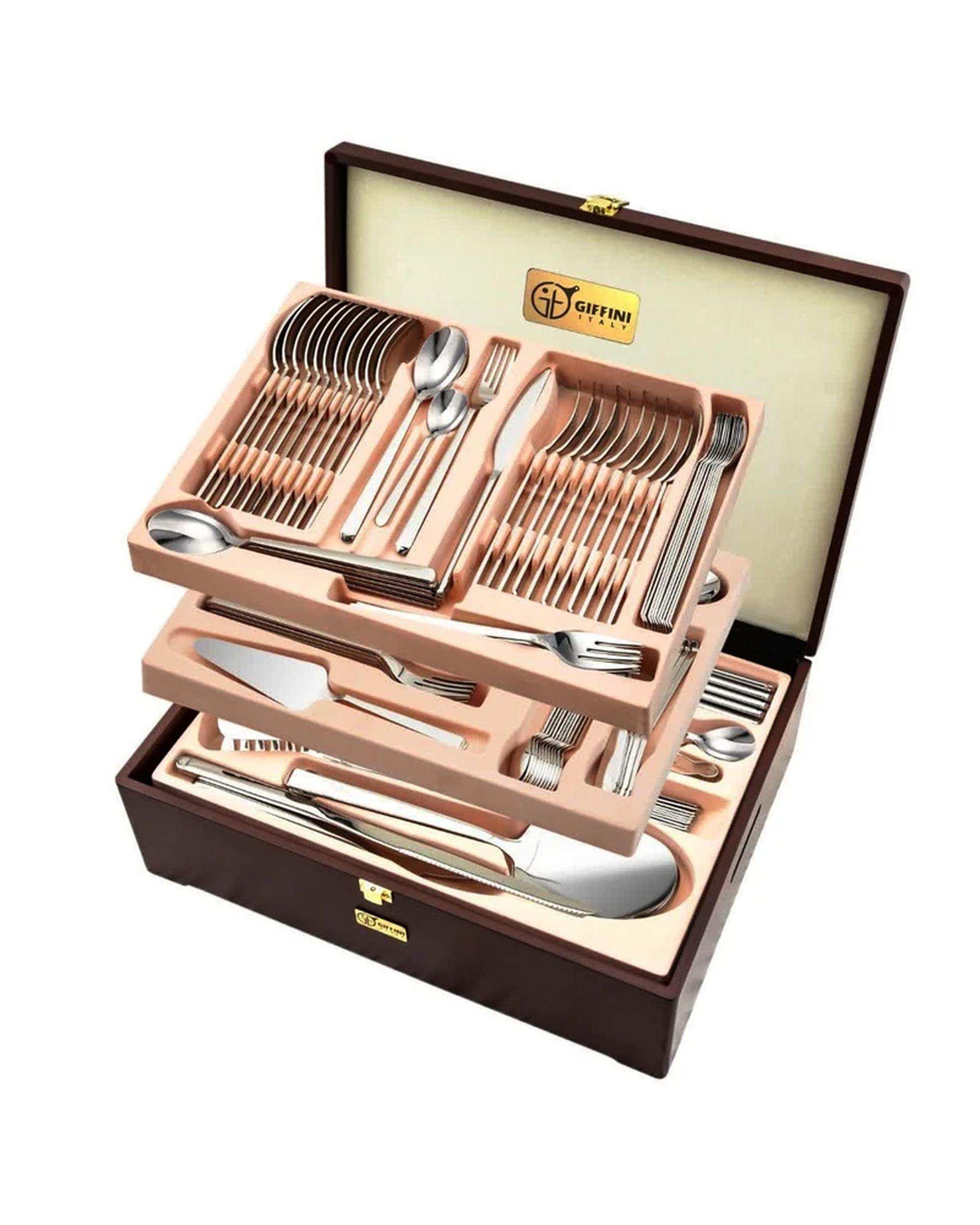 سرویس قاشق و چنگال 142 پارچه استیل جی فی نی GIFFINI مدل G-01