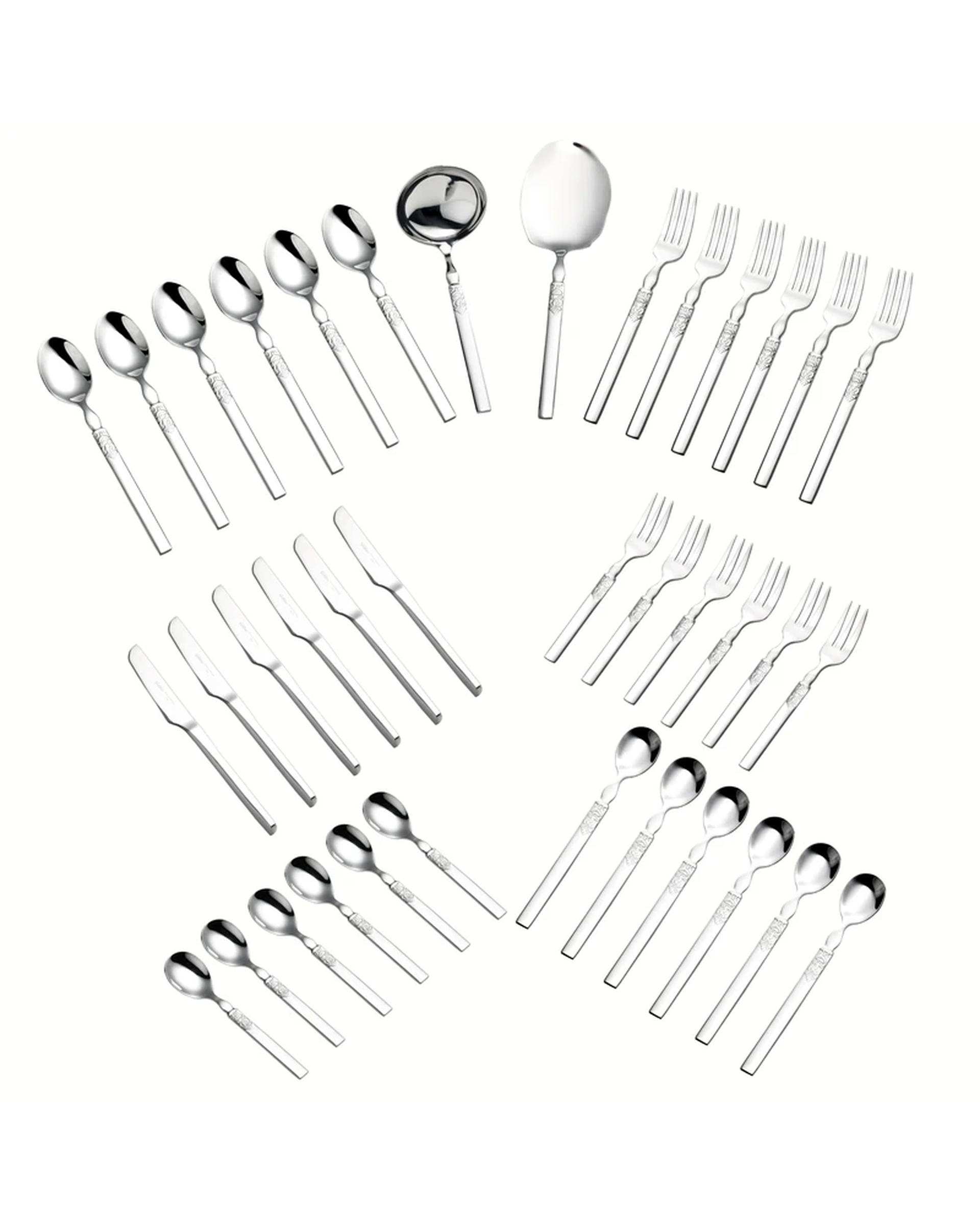 سرویس قاشق و چنگال 38 پارچه استیل جی فی نی GIFFINI مدل G.S55 لاکچری