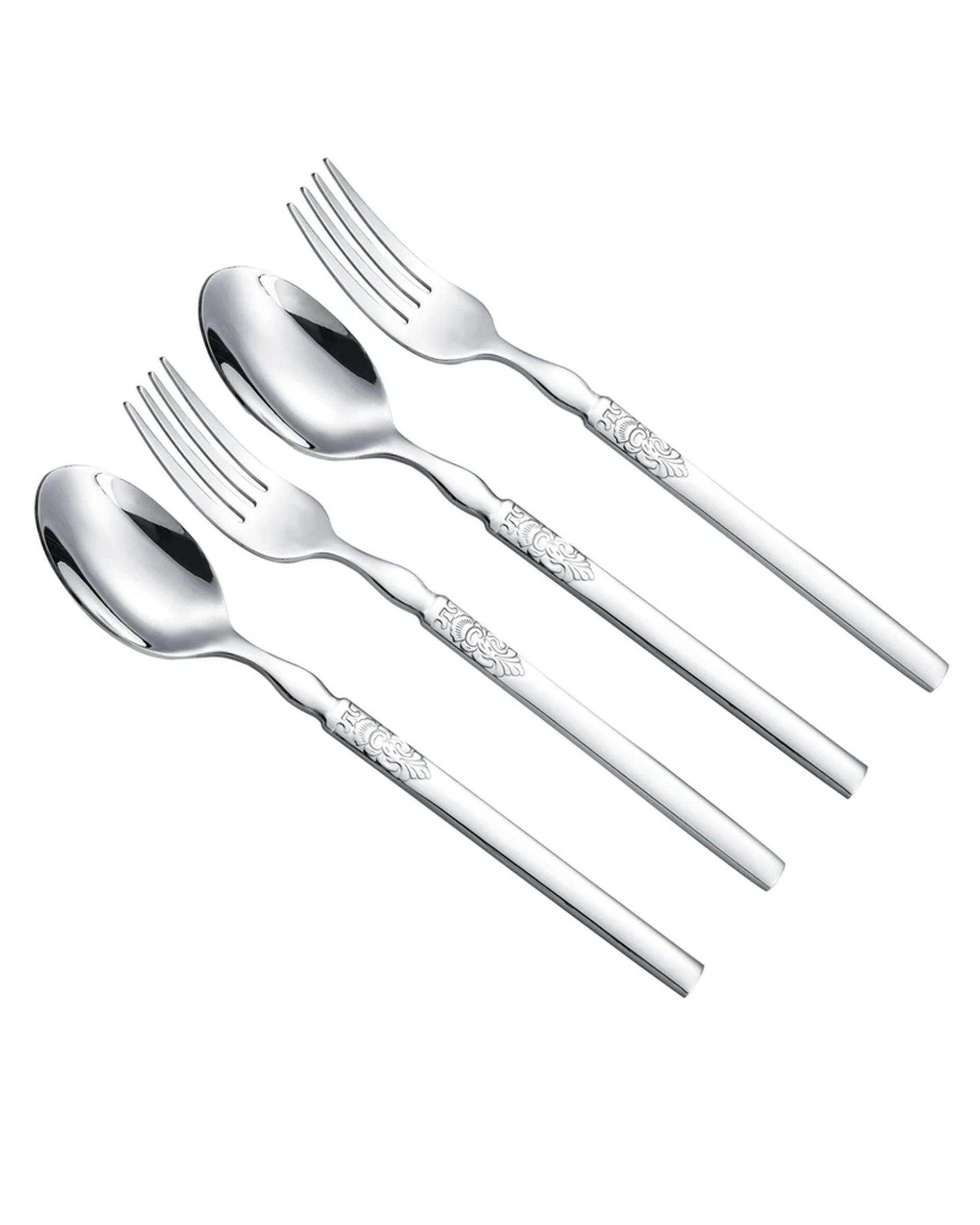 سرویس قاشق و چنگال 4 پارچه استیل جی فی نی GIFFINI مدل 55