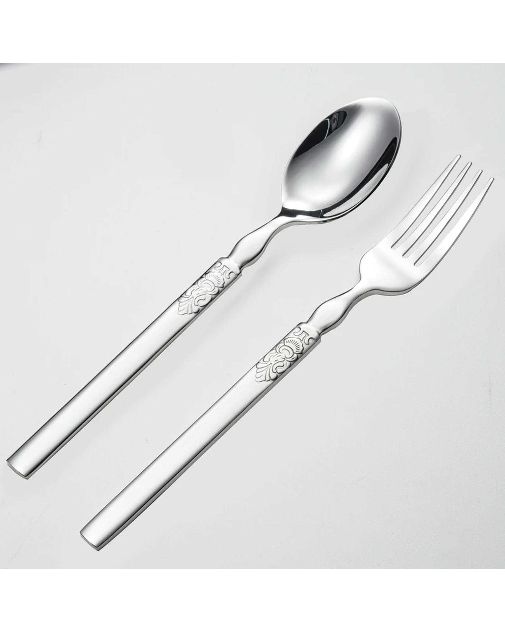 سرویس قاشق و چنگال 4 پارچه استیل جی فی نی GIFFINI مدل 55