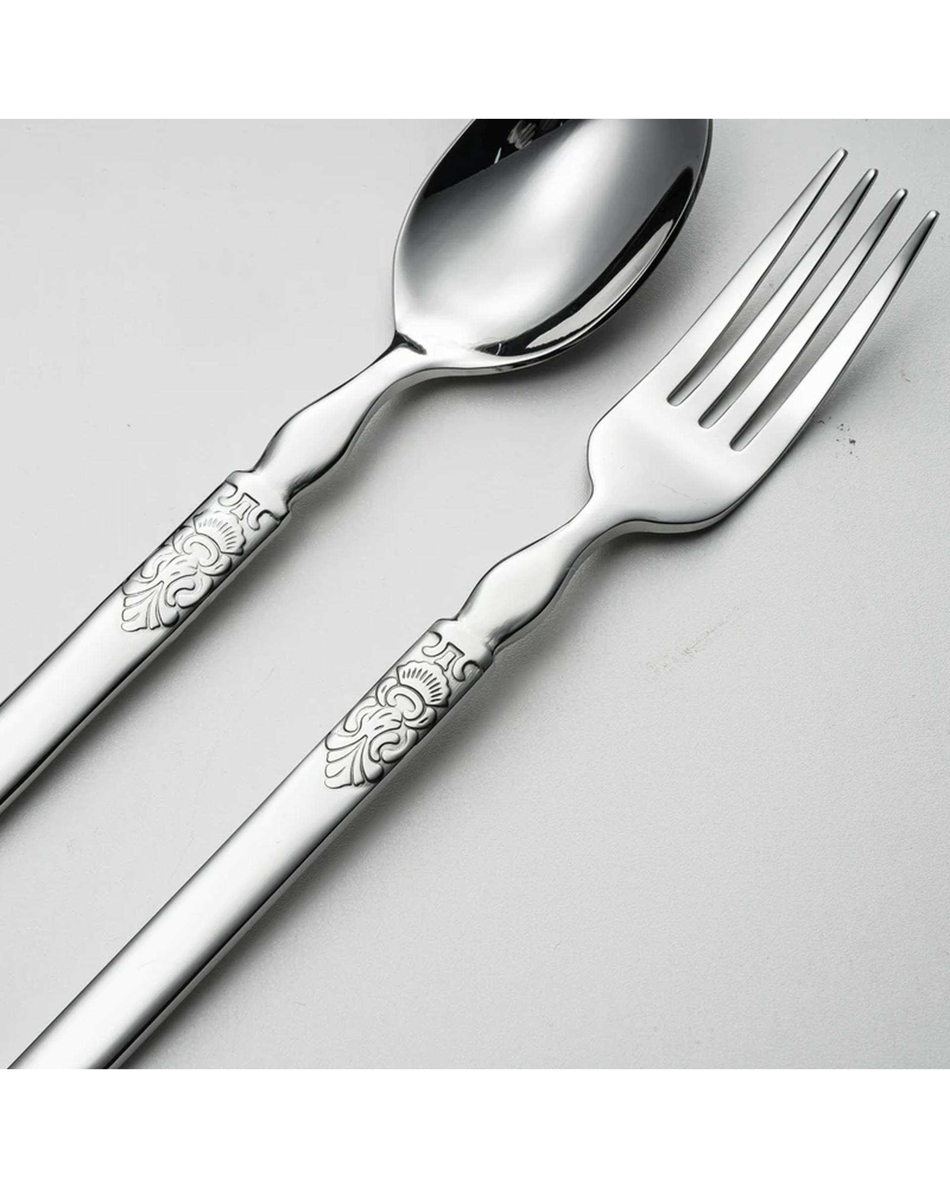 سرویس قاشق و چنگال 4 پارچه استیل جی فی نی GIFFINI مدل 55