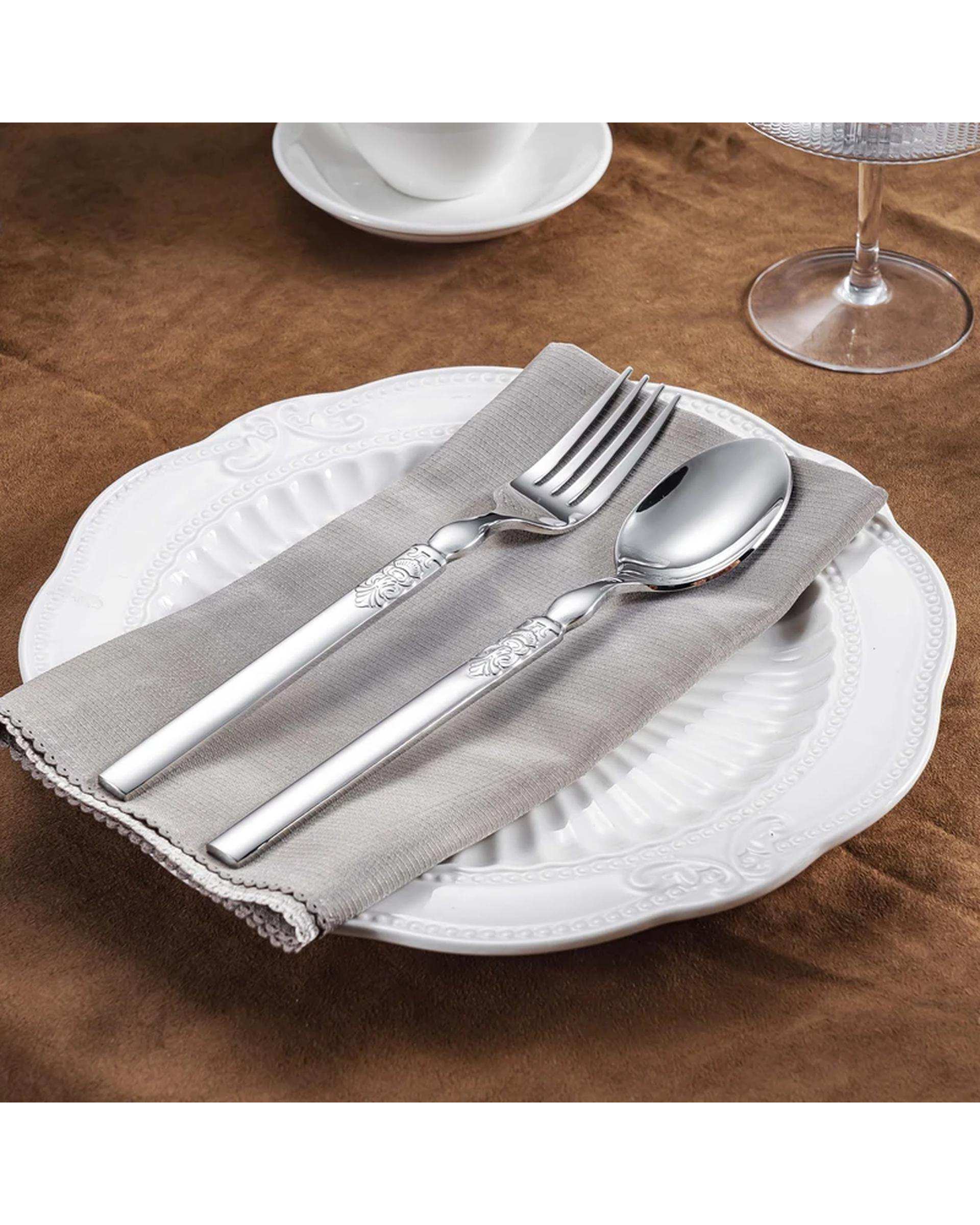 سرویس قاشق و چنگال 4 پارچه استیل جی فی نی GIFFINI مدل 55